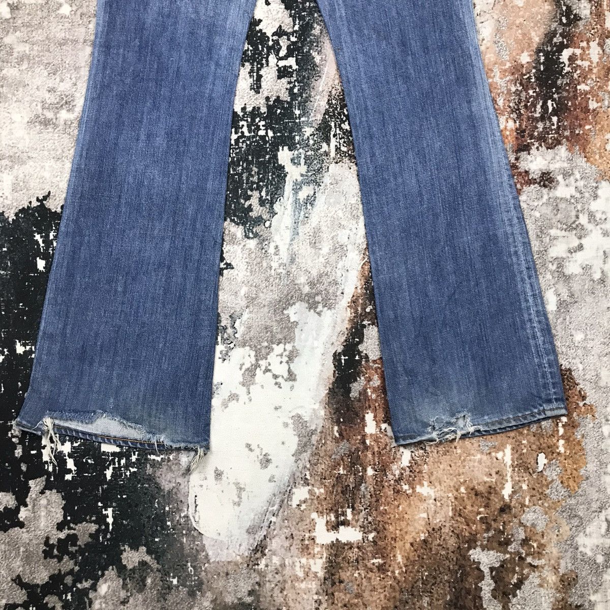 Vintage Vintage Blue Cult Flare Light Wash Denim Jeans Size 32" / US 10 / IT 46 - 5 Thumbnail
