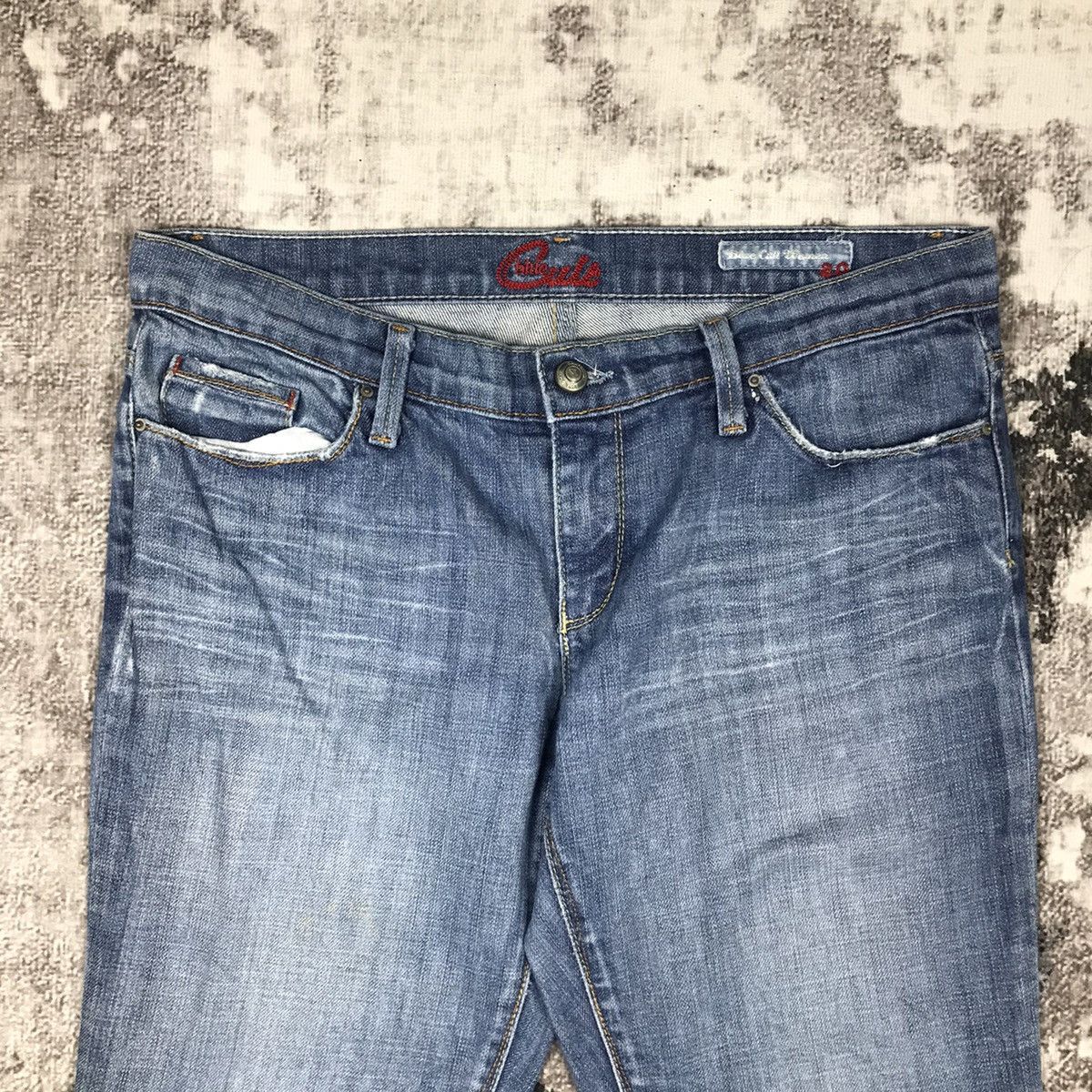Vintage Vintage Blue Cult Flare Light Wash Denim Jeans Size 32" / US 10 / IT 46 - 10 Thumbnail