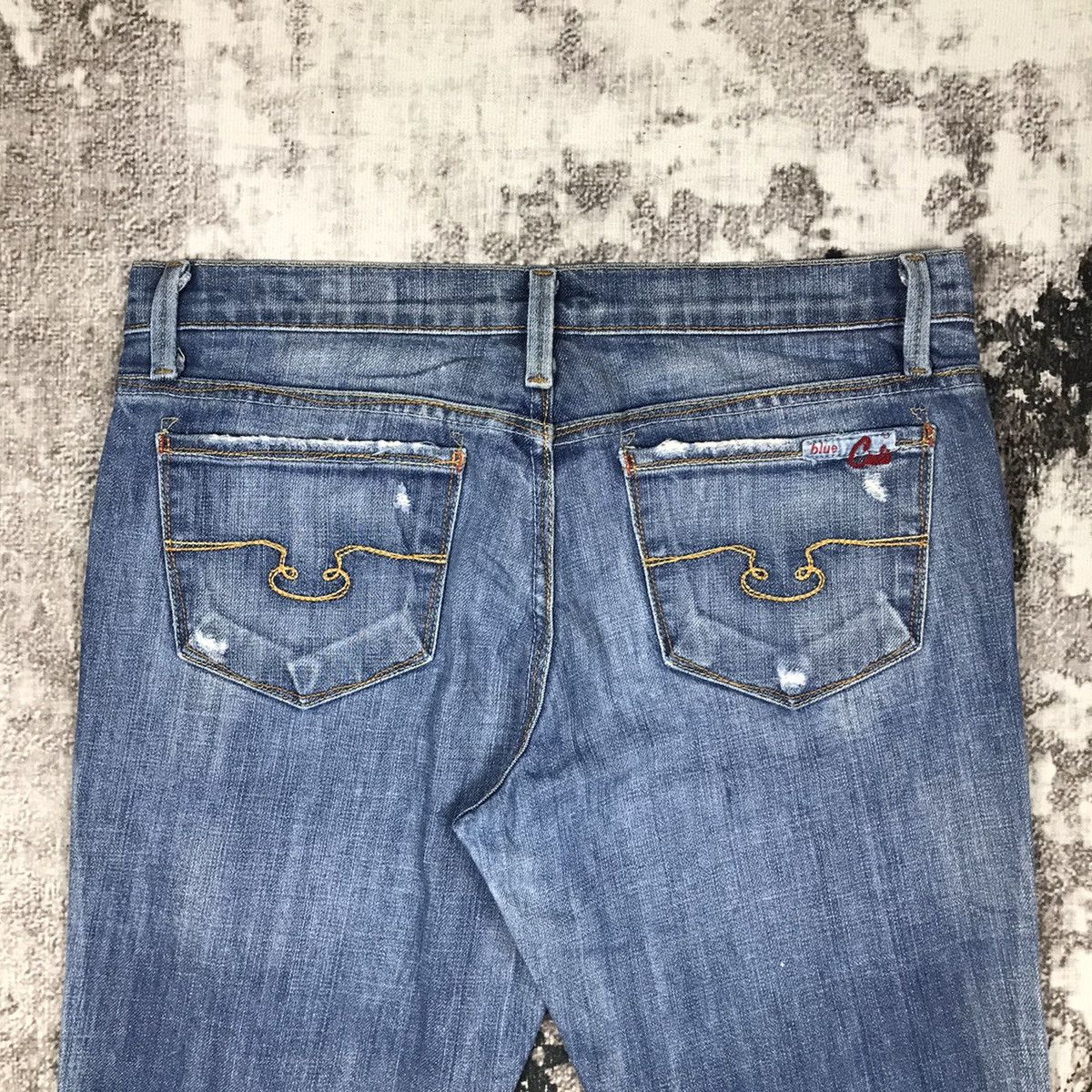 Vintage Vintage Blue Cult Flare Light Wash Denim Jeans Size 32" / US 10 / IT 46 - 3 Thumbnail