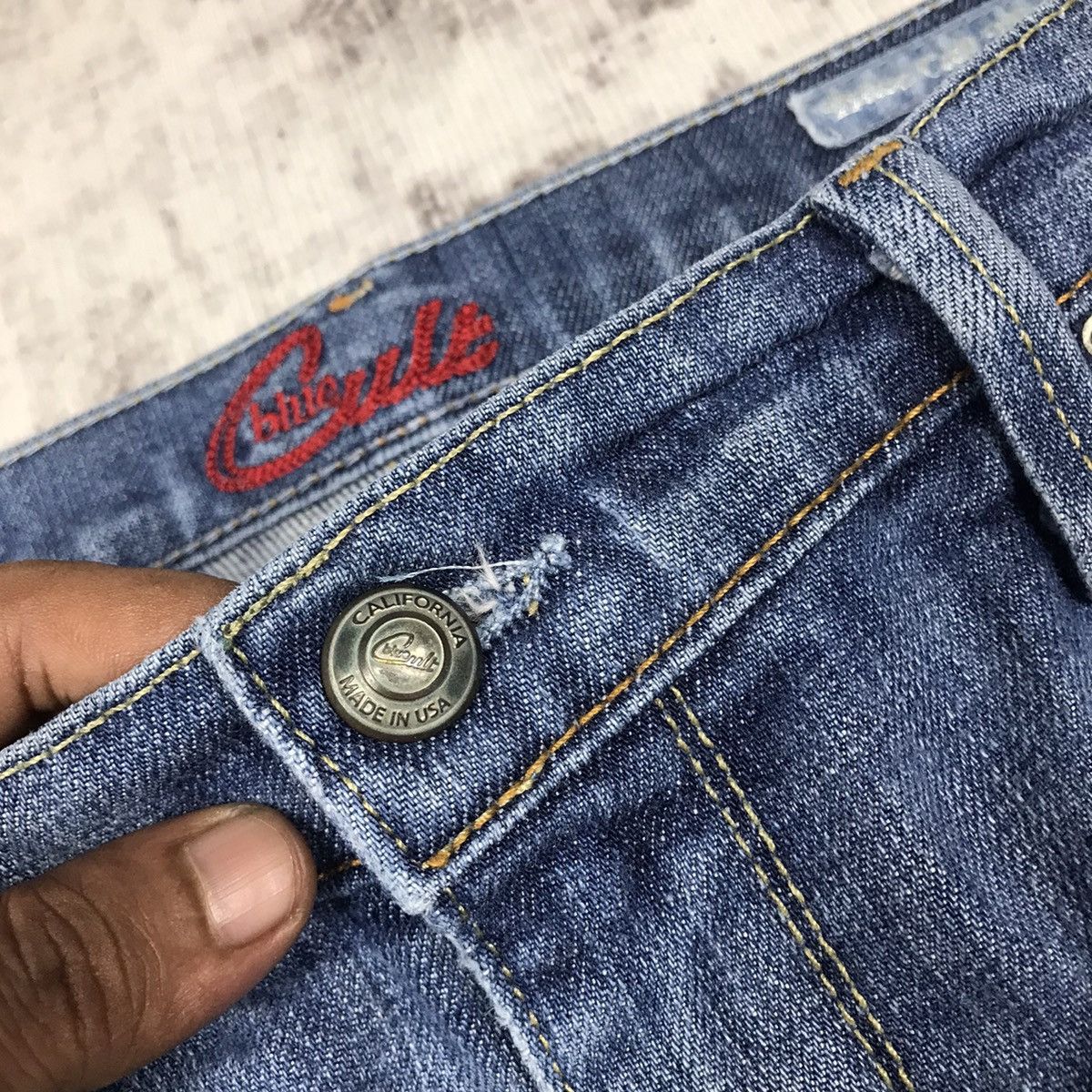 Vintage Vintage Blue Cult Flare Light Wash Denim Jeans Size 32" / US 10 / IT 46 - 13 Thumbnail