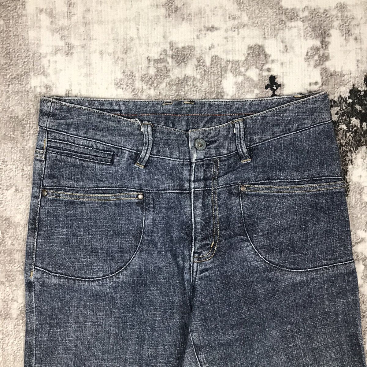 Japanese Brand × Vintage Vintage Japanese Sunny Clouds Flare Blue Denim Jeans Size 29" - 8 Thumbnail