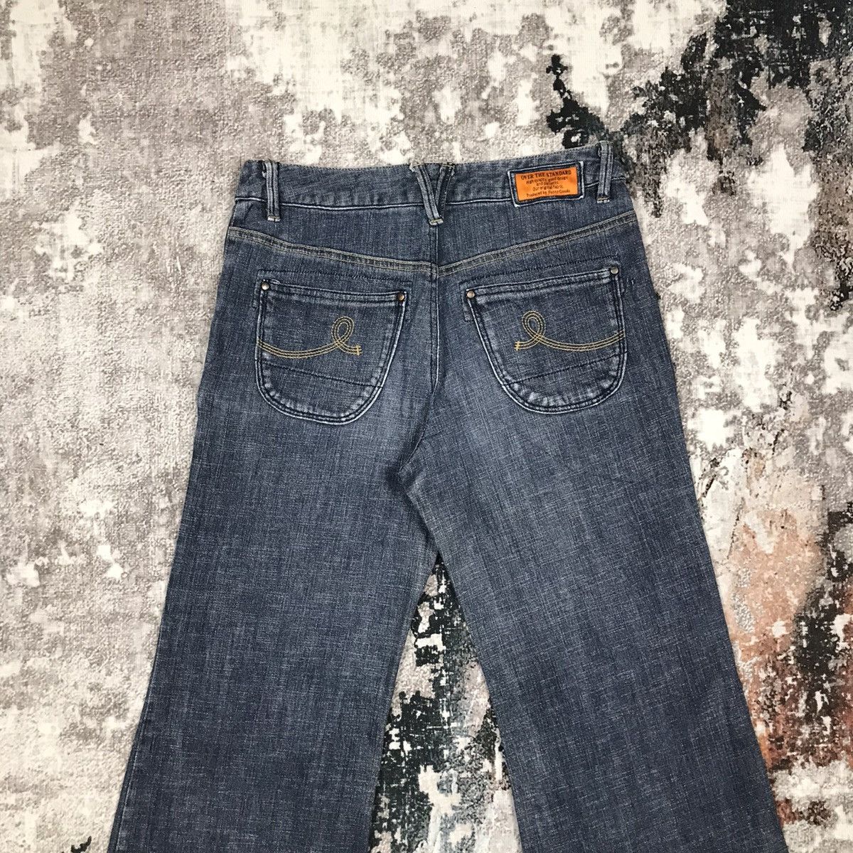 Japanese Brand × Vintage Vintage Japanese Sunny Clouds Flare Blue Denim Jeans Size 29" - 2 Thumbnail