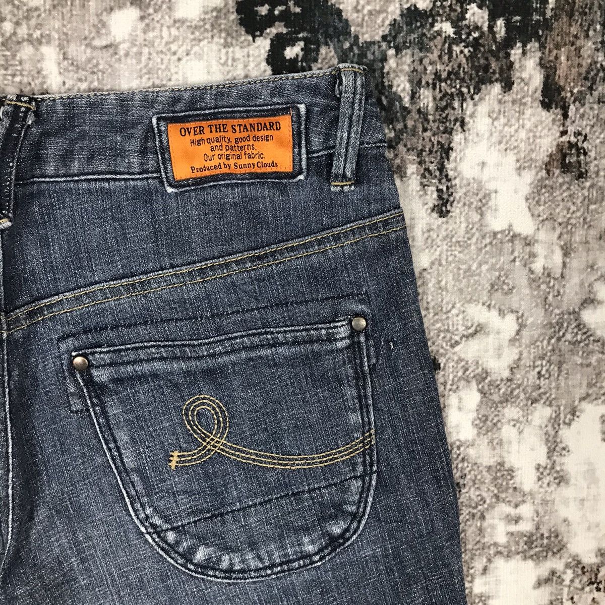 Japanese Brand × Vintage Vintage Japanese Sunny Clouds Flare Blue Denim Jeans Size 29" - 4 Thumbnail