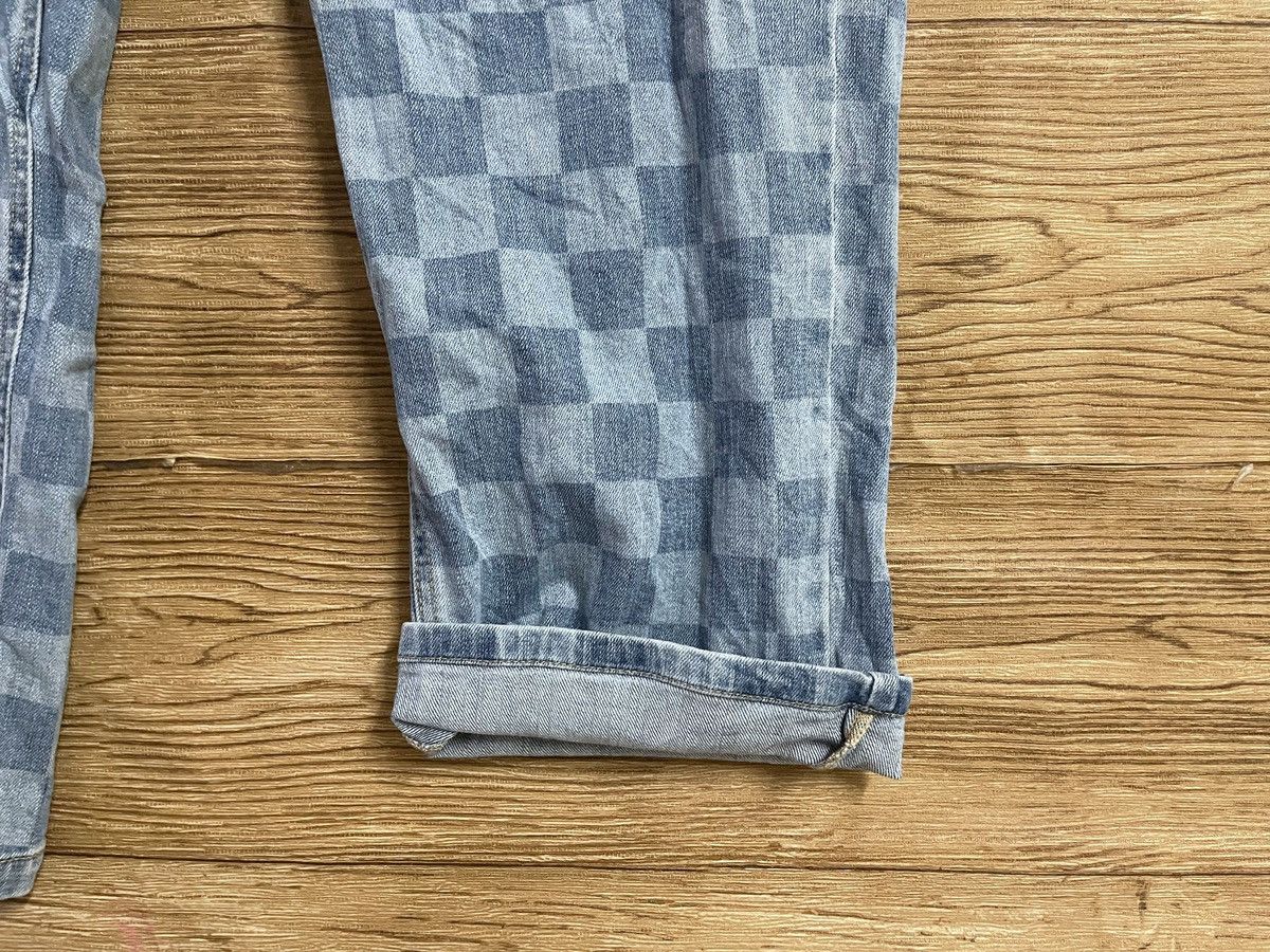 Vintage Checkerboard Denim Stretch Punk Biker W31 L40