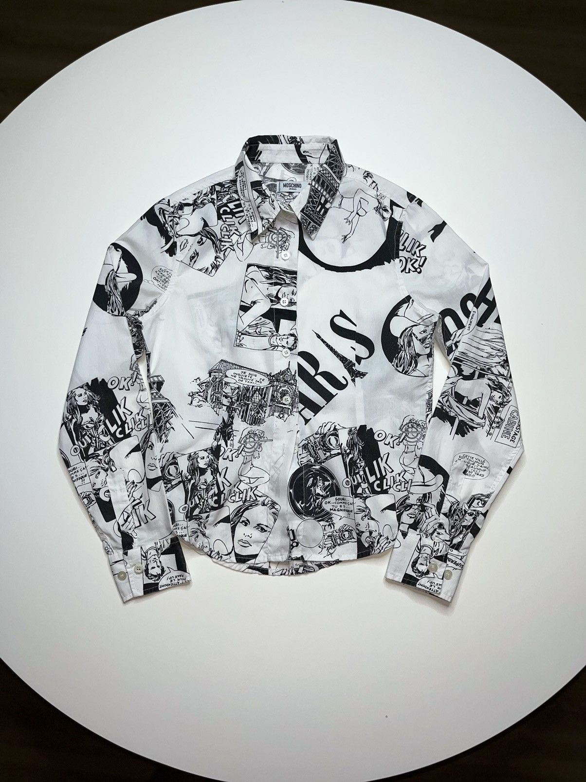 Moschino Vintage Moschino Jeans Comics All Over Print Shirt Size S / US 4 / IT 40 - 1 Thumbnail