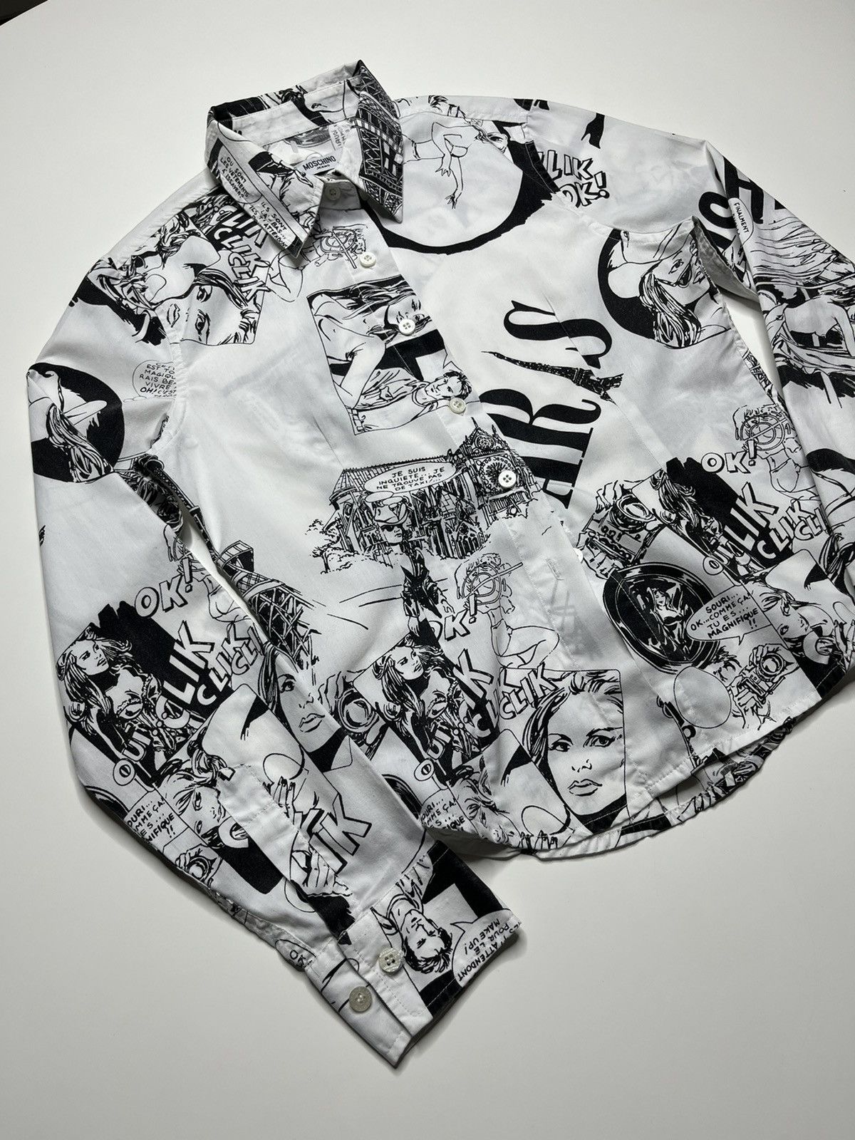 Moschino Vintage Moschino Jeans Comics All Over Print Shirt Size S / US 4 / IT 40 - 3 Thumbnail
