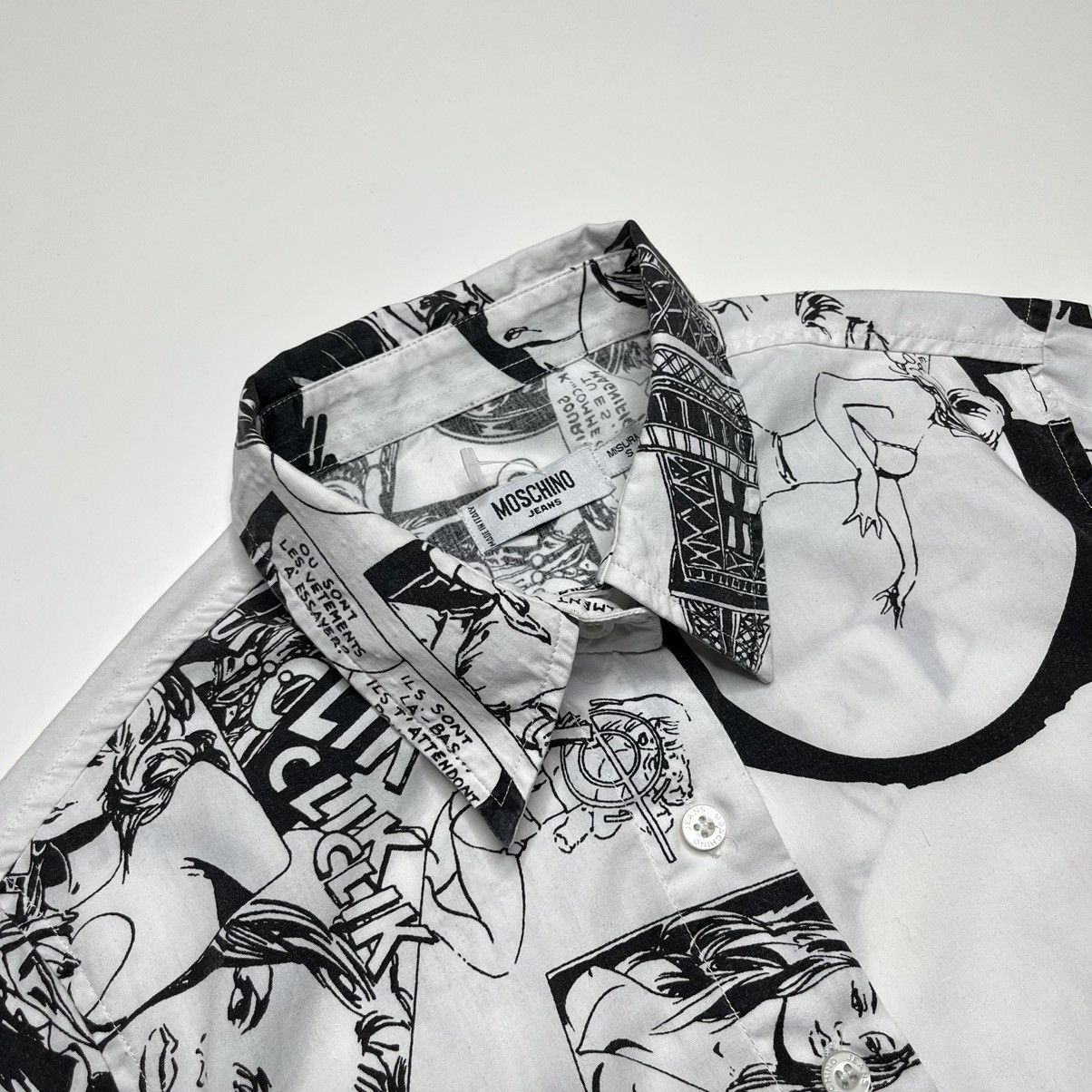 Moschino Vintage Moschino Jeans Comics All Over Print Shirt Size S / US 4 / IT 40 - 6 Thumbnail