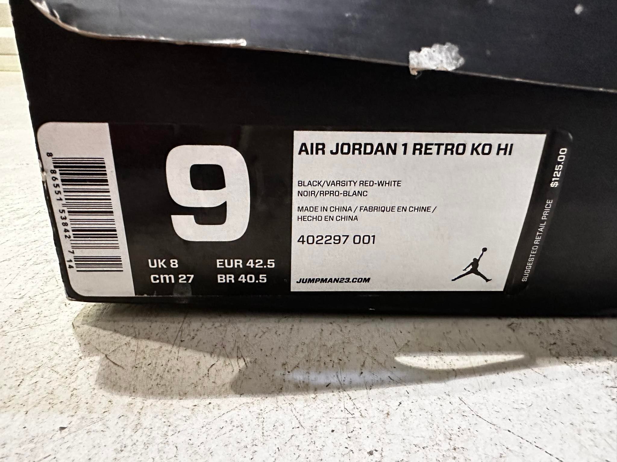 Jordan Brand Air Jordan 1 Retro KO Hi BRED 402297-001 US 9 EU 42.5 Size US 9 / EU 42 - 9 Thumbnail