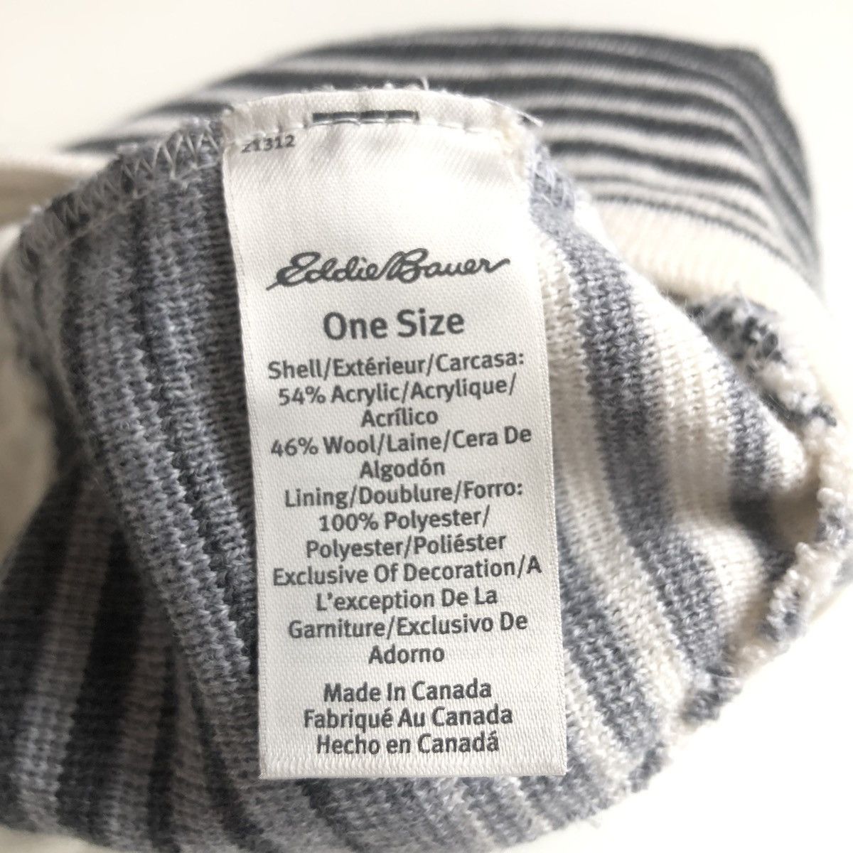 Eddie Bauer WOOL Striped BEANIE White Size ONE SIZE - 5 Thumbnail