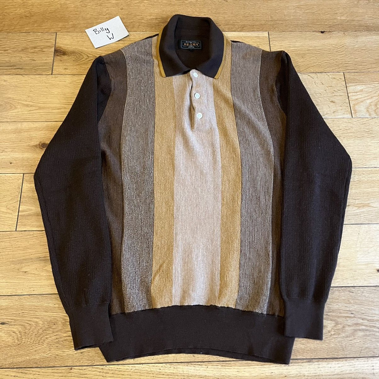 Beams Plus Striped Longsleeve Polo Size US L / EU 52-54 / 3 - 1 Thumbnail