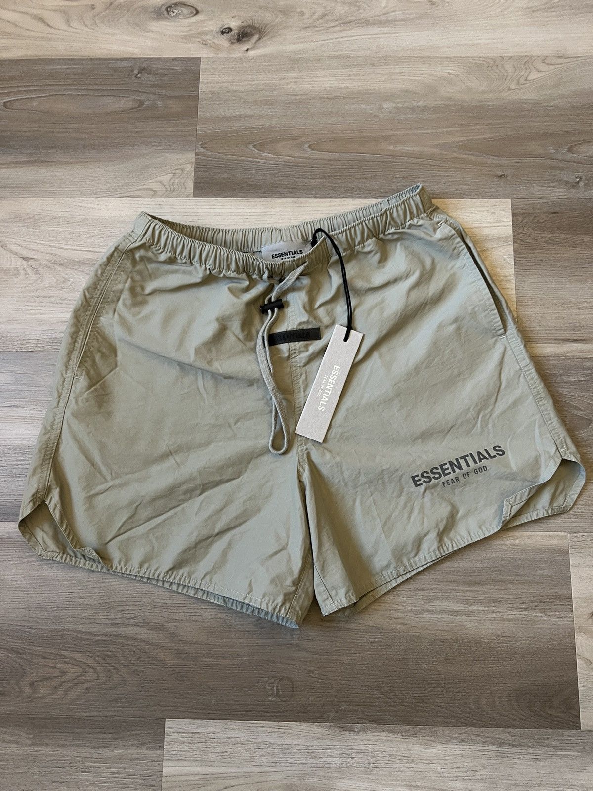 Fear of God Fear of God ESSENTIALS Nylon Volley Shorts Pistachio XXS |  Grailed