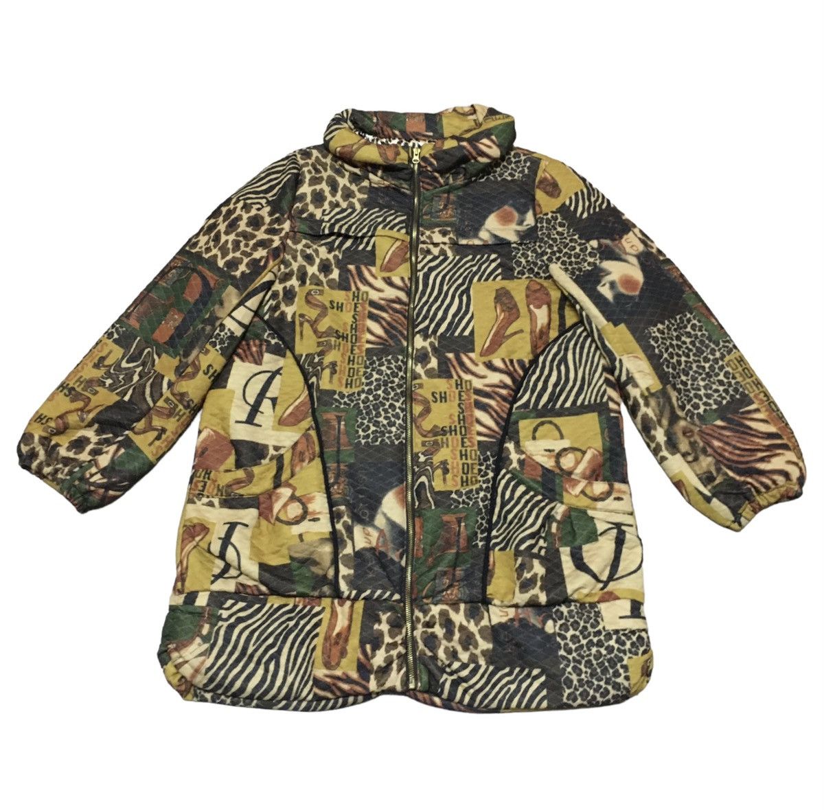 Rare Vintage Japanese Brand Full Print Puffer Jacket 1990s