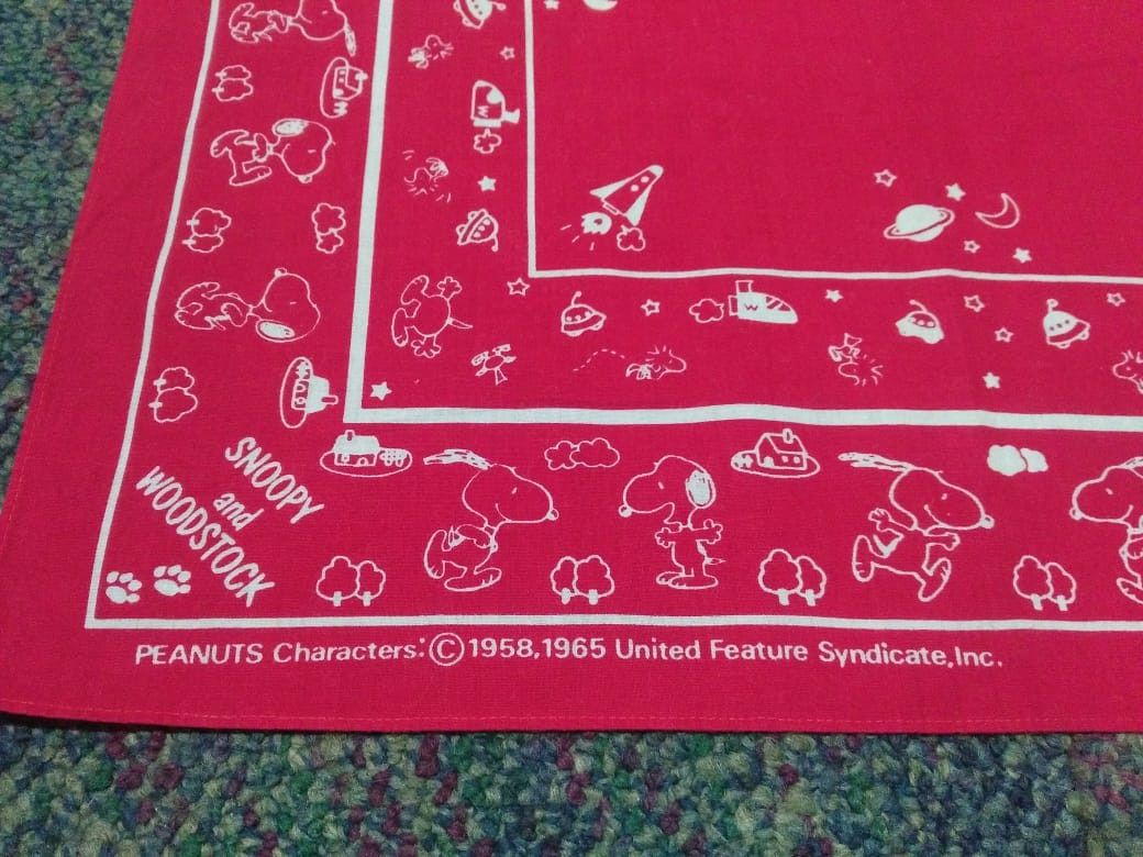 Peanuts × Vintage Peanuts Woodstoock Snoopy Bandana Handkerchief Scarves Size ONE SIZE - 3 Thumbnail