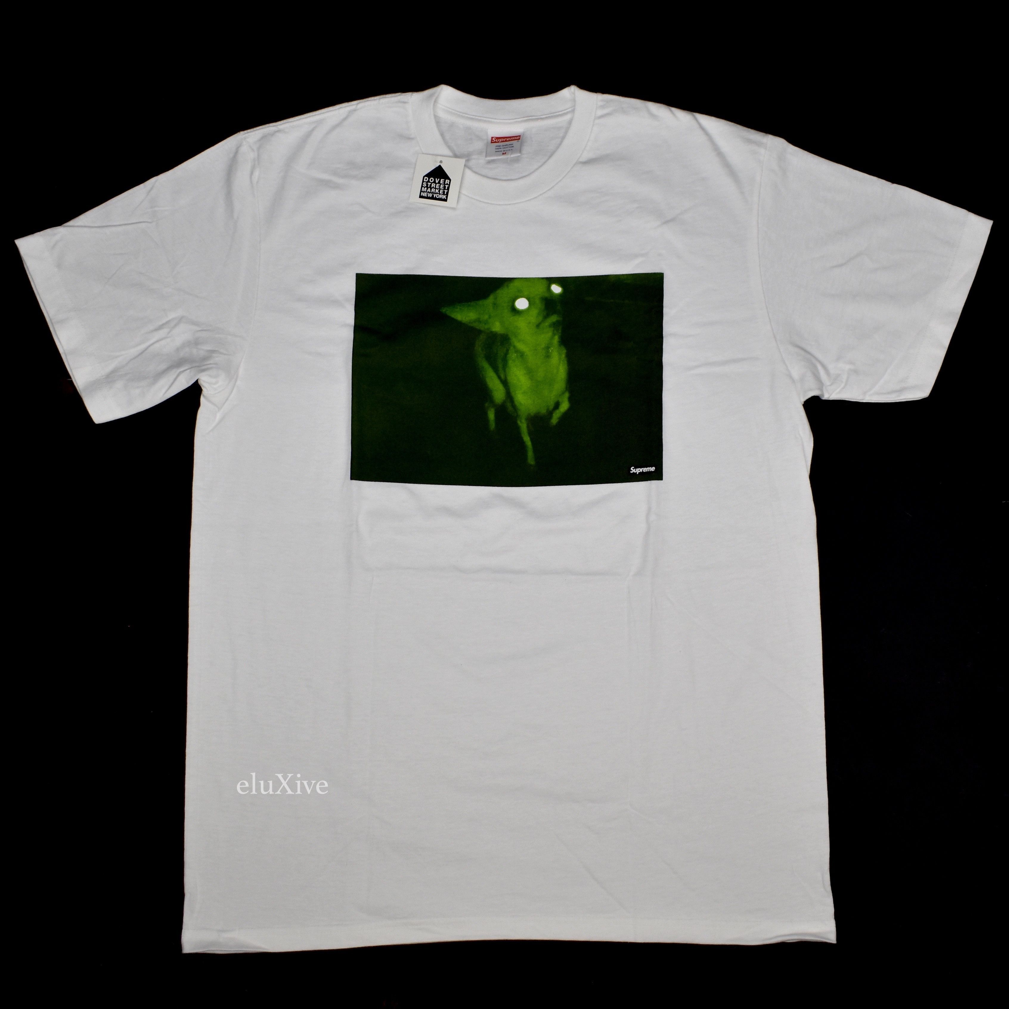 image of Supreme Chris Cunningham Chihuahua Box Logo T-Shirt White Ds, Men's (Size Medium)