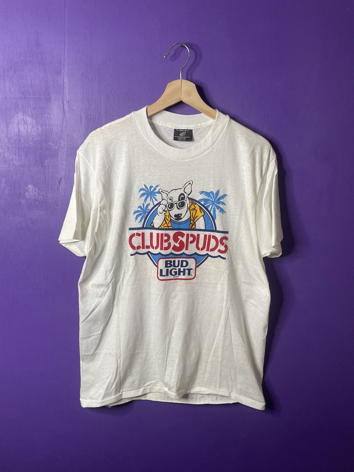 Vintage 80s Bud light Club Spuds beach t-shirt
