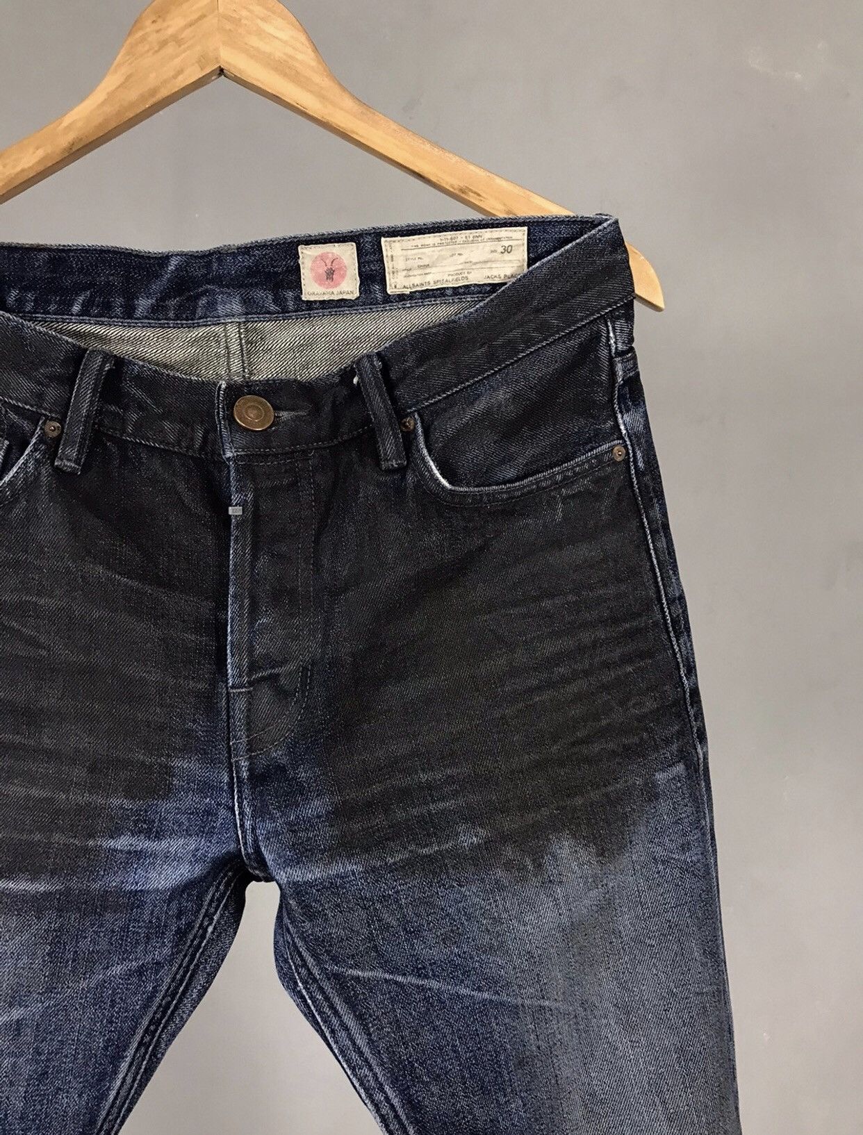 Allsaints Allsaints luxury distressed denim Selvedge jeans Size US 30 / EU 46 - 2 Thumbnail