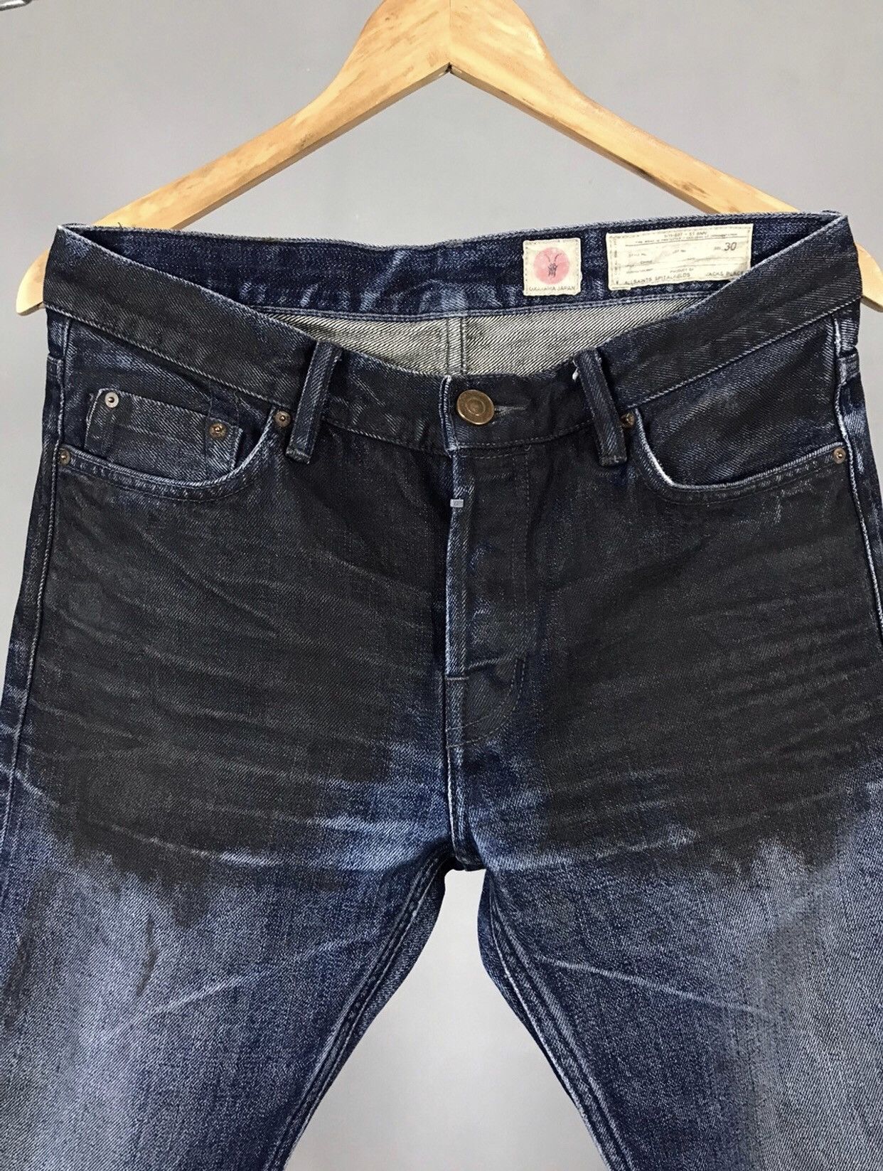 Allsaints Allsaints luxury distressed denim Selvedge jeans Size US 30 / EU 46 - 3 Thumbnail