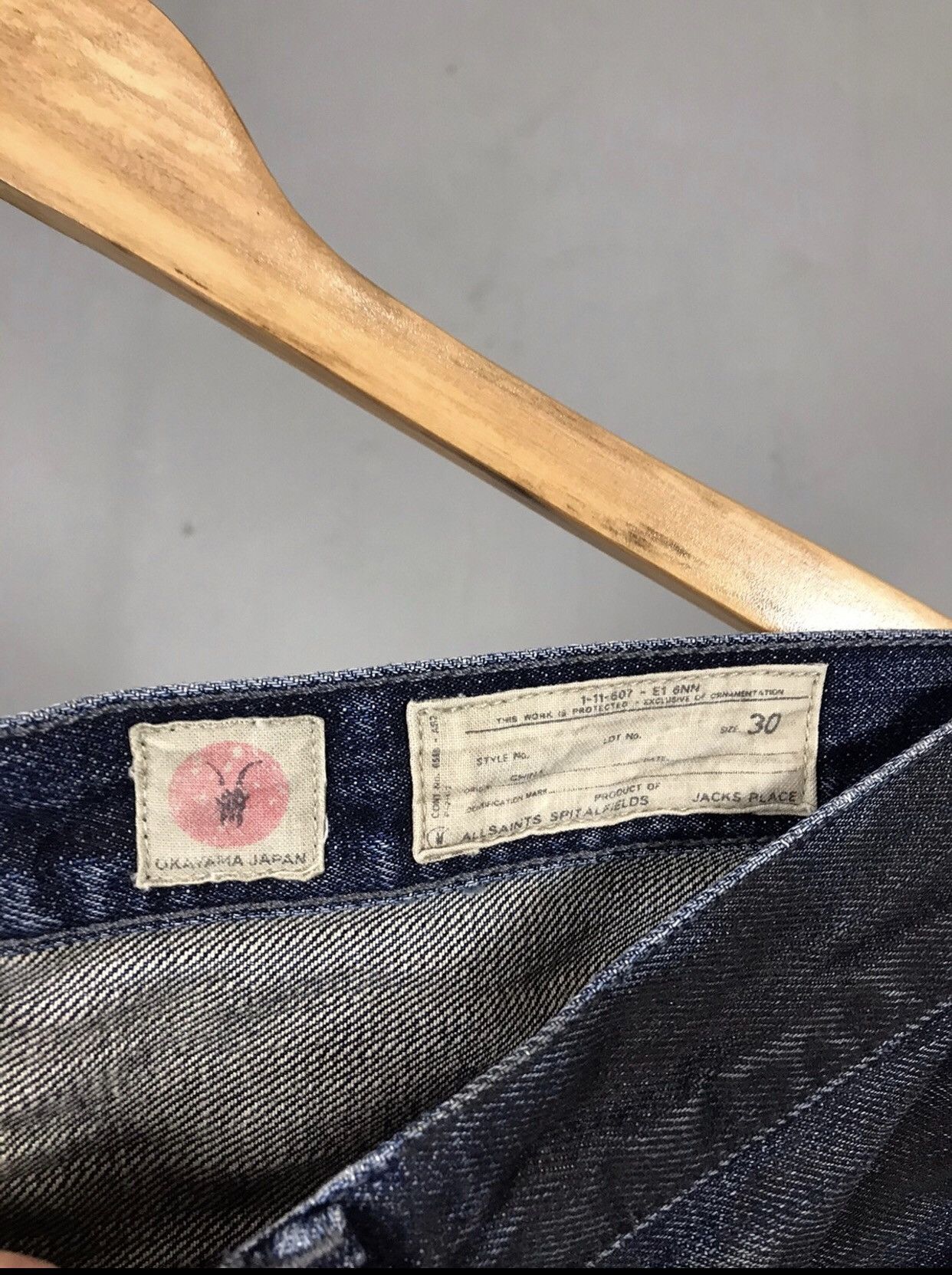 Allsaints Allsaints luxury distressed denim Selvedge jeans Size US 30 / EU 46 - 7 Thumbnail