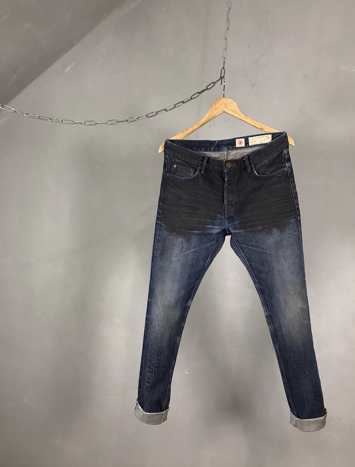 Allsaints Allsaints luxury distressed denim Selvedge jeans Size US 30 / EU 46 - 1 Thumbnail