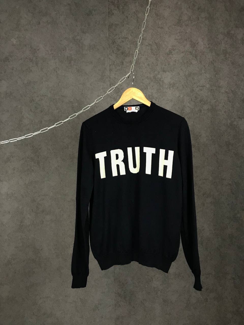 image of Msgm Truth Luxury Designer Sweater in Navy, Men's (Size Small)