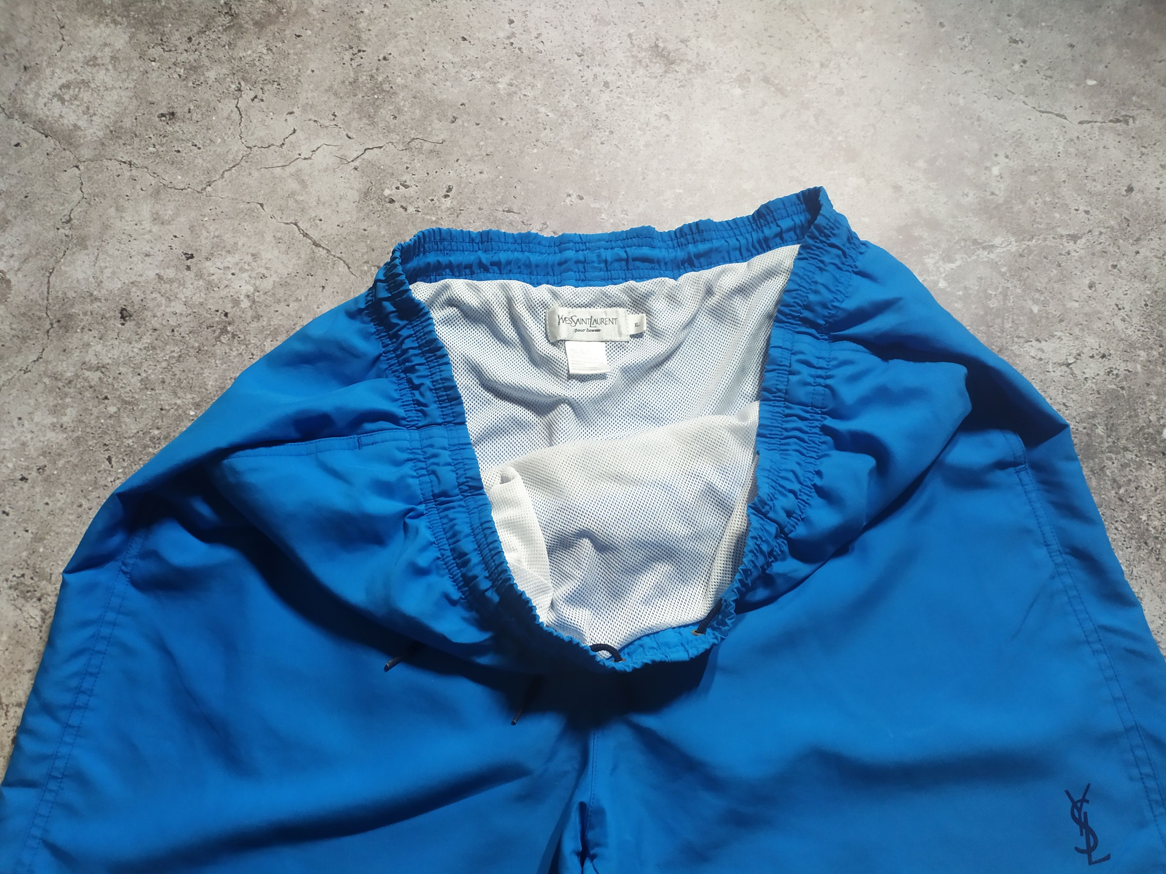 Vintage × Yves Saint Laurent Vintage YSL Yves Saint Laurent big logo blue Shorts 90s Size US 32 / EU 48 - 6 Thumbnail