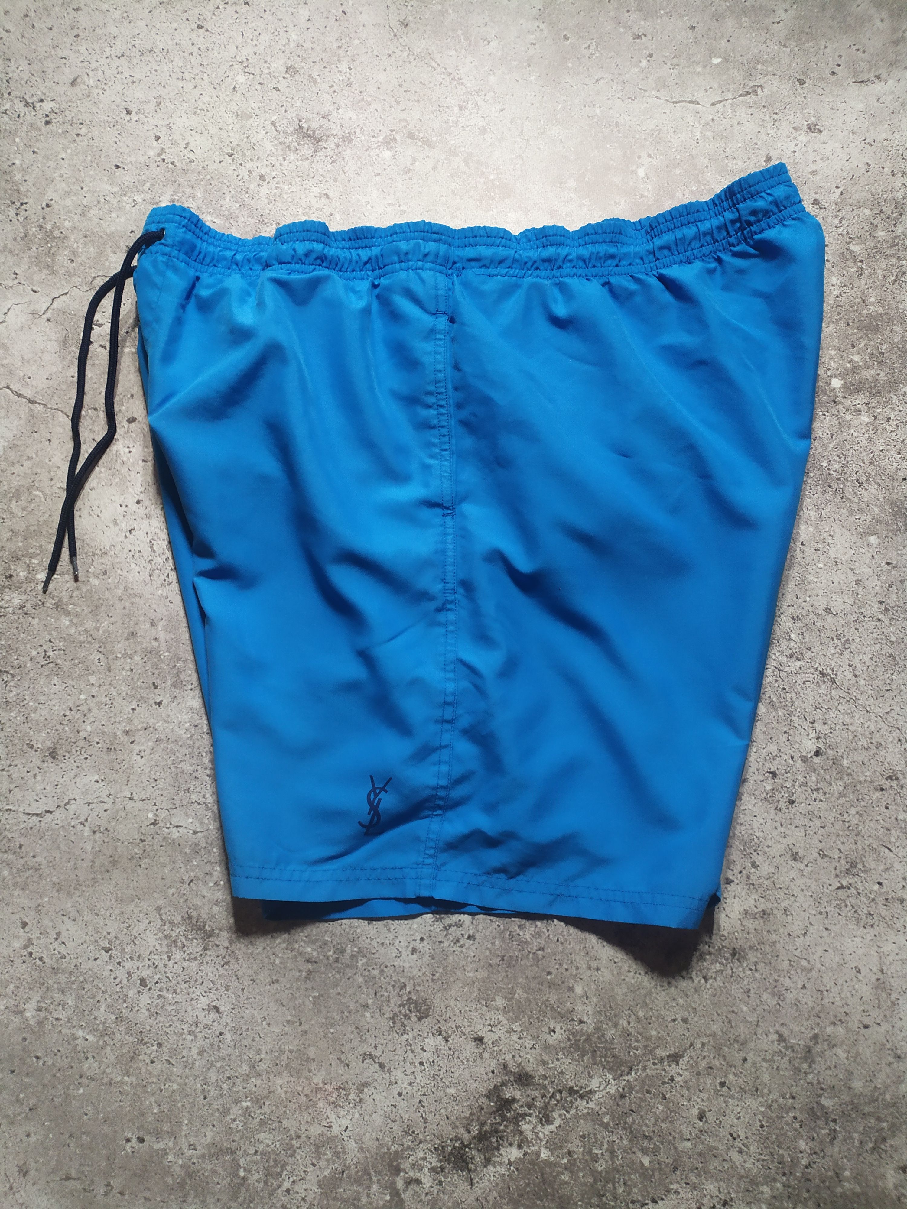 Vintage × Yves Saint Laurent Vintage YSL Yves Saint Laurent big logo blue Shorts 90s Size US 32 / EU 48 - 3 Thumbnail