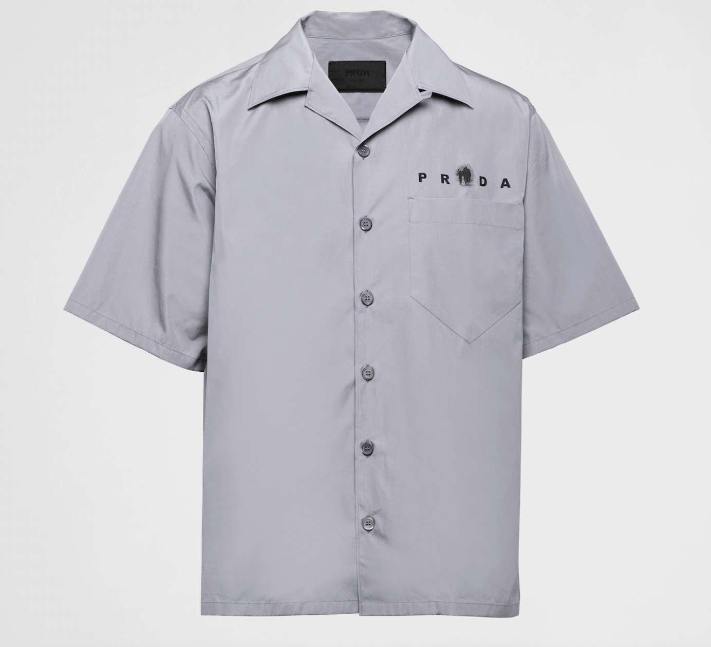 Pre-owned Prada Short Sleeved Bowling Shirt In Grey