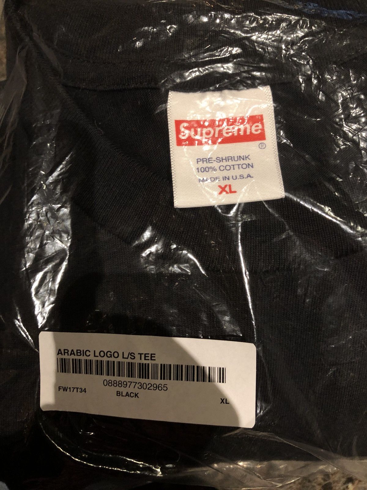 Supreme Supreme Arabic Black Long Sleeve XL Size US XL / EU 56 / 4 - 4 Thumbnail