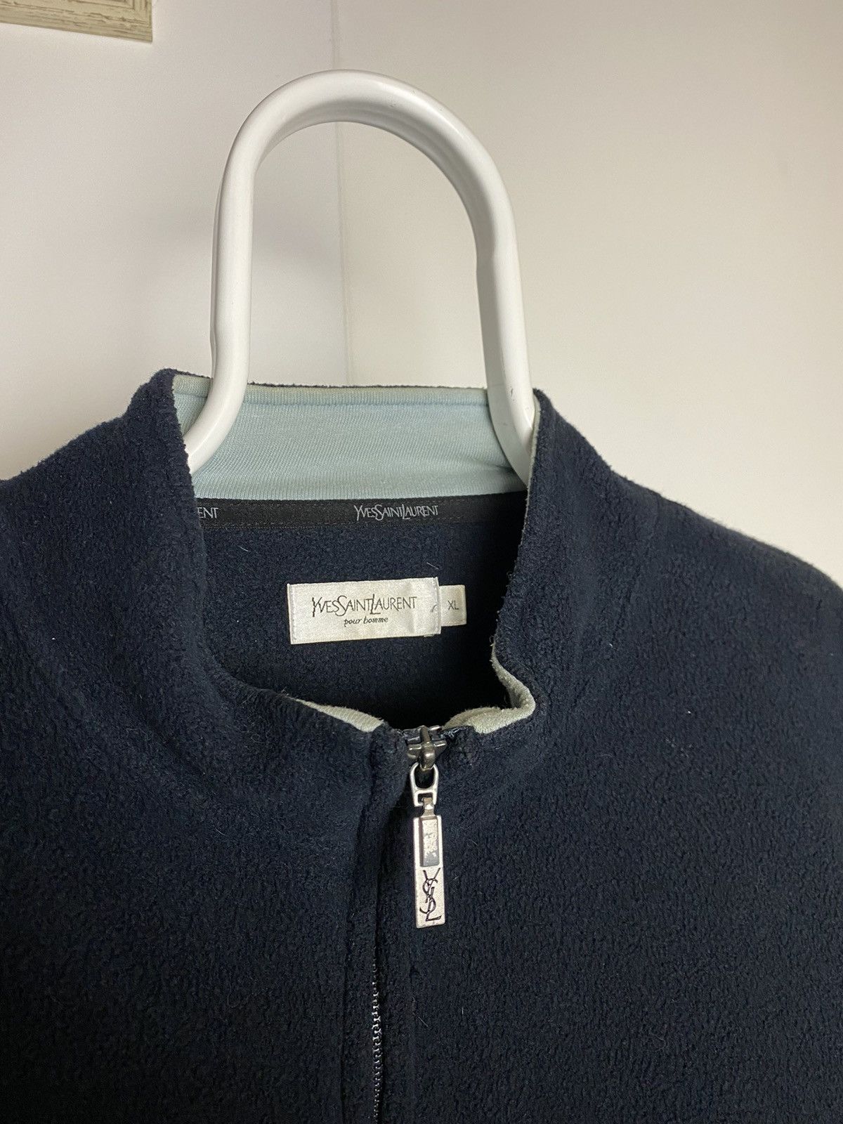 Yves Saint Laurent YSL fleece vintage big logo Yves Saint Laurent navy 2000s Size US XL / EU 56 / 4 - 3 Thumbnail