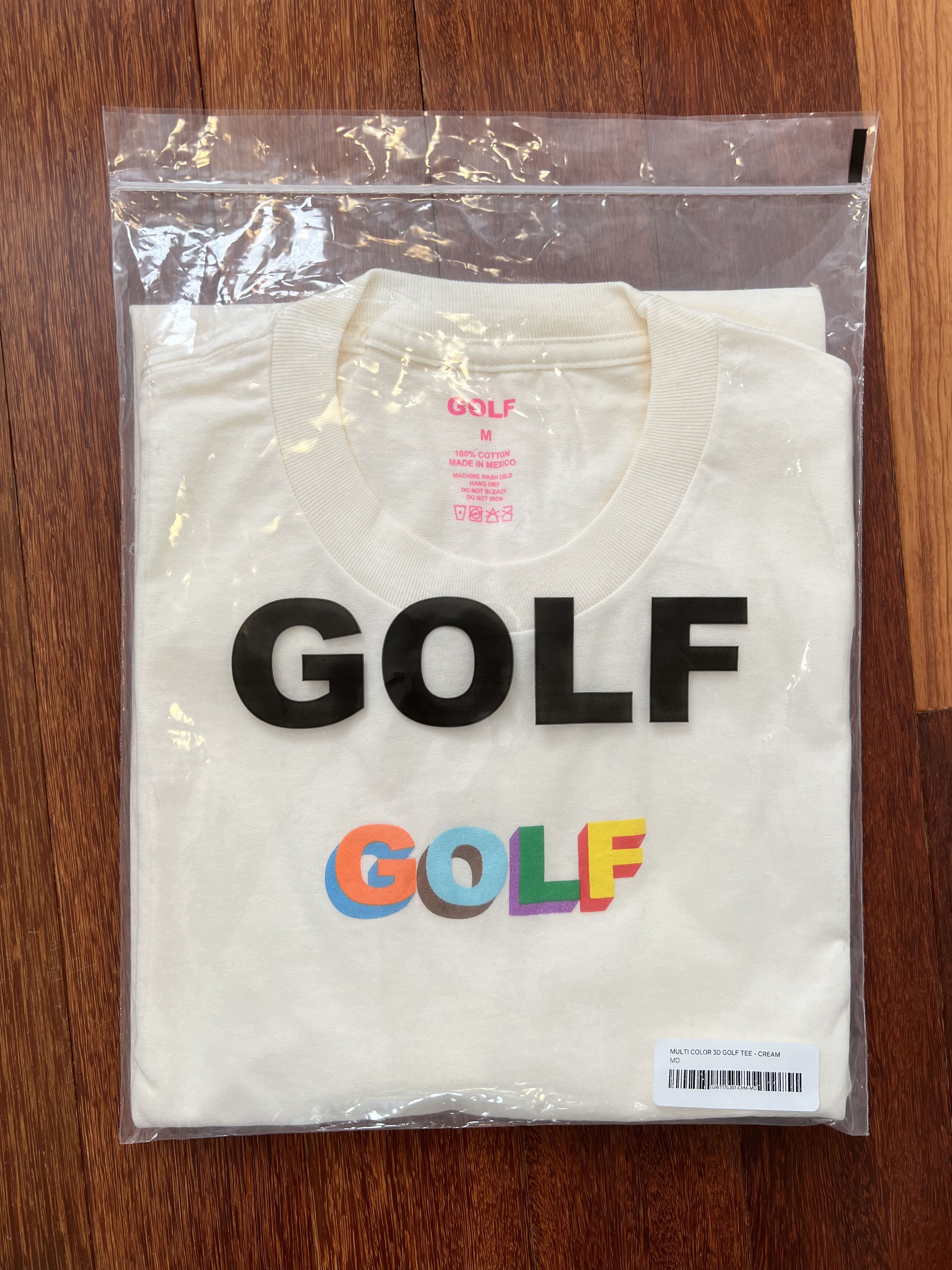 Golf Wang 💚 Golf Wang Multi Color 3D Logo Tee Cream Medium NEW Size US M / EU 48-50 / 2 - 5 Thumbnail