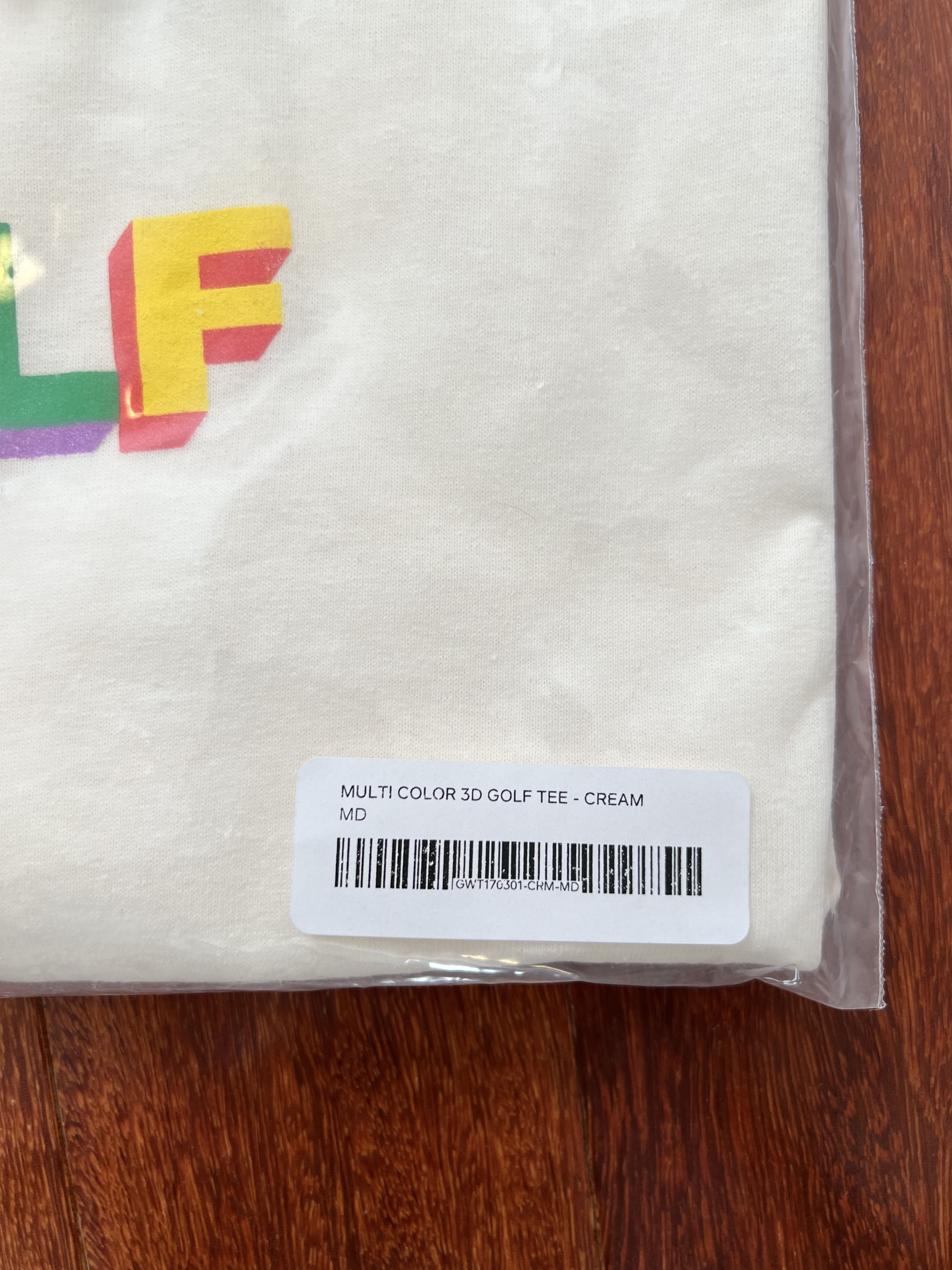 Golf Wang 💚 Golf Wang Multi Color 3D Logo Tee Cream Medium NEW Size US M / EU 48-50 / 2 - 6 Thumbnail