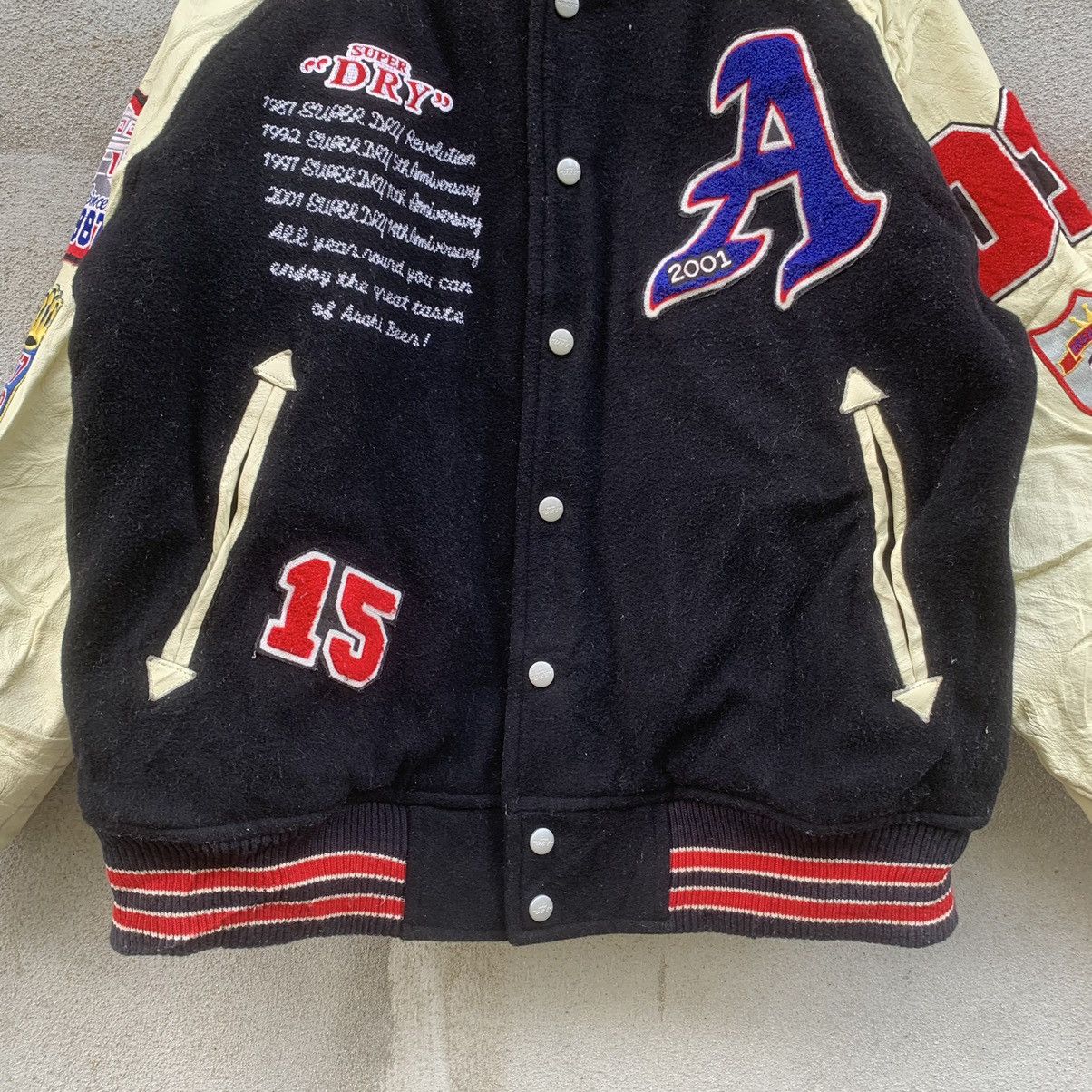Superdry SUPERDRY BIG LOGO VARSITY JACKET LEATHER HANDLING VERY RARE Size US L / EU 52-54 / 3 - 3 Thumbnail