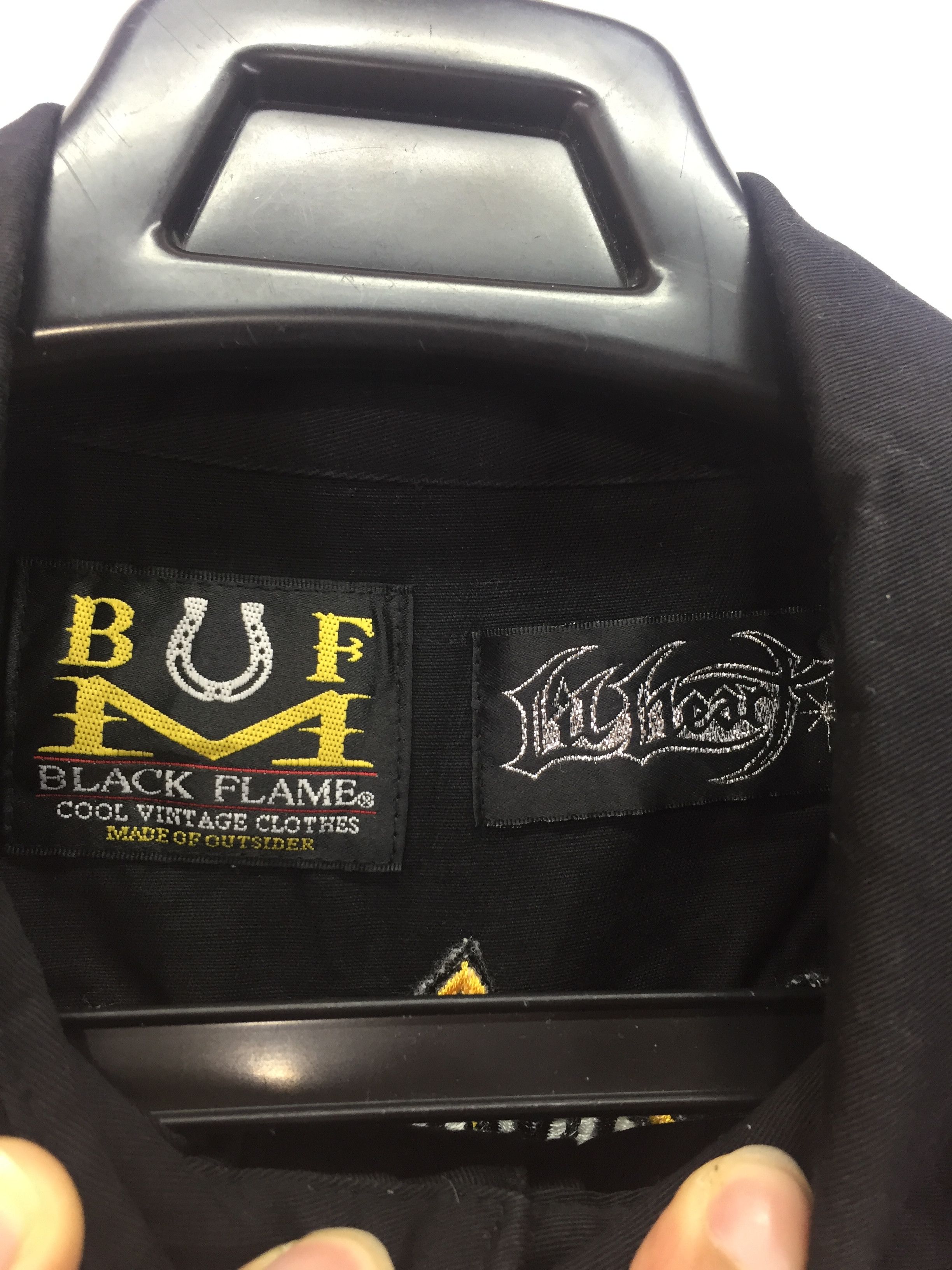Japanese Brand BLACK FLAME X LIL HEART EMBROIDERY DESIGNER SHIRT Size US M / EU 48-50 / 2 - 4 Thumbnail