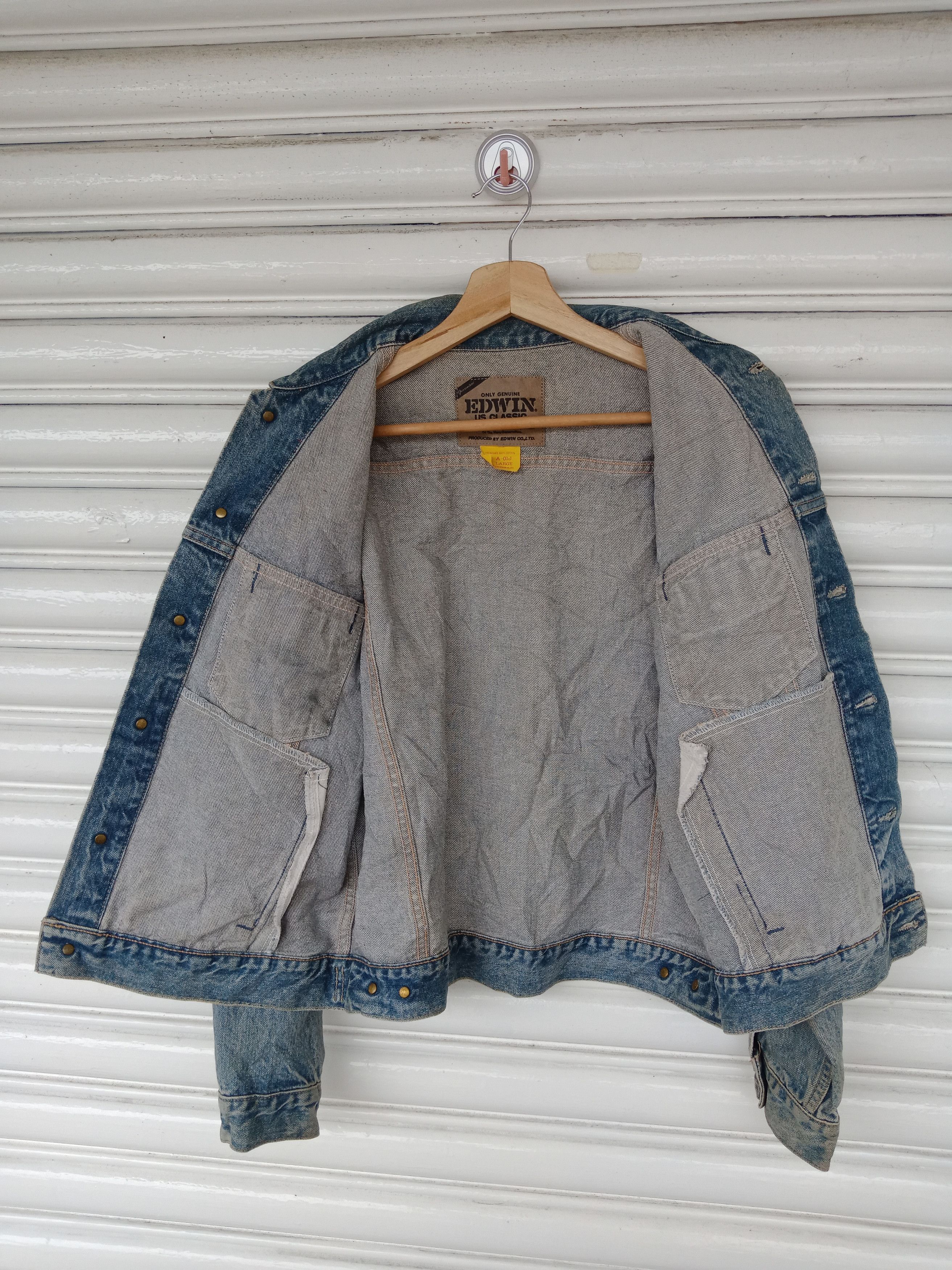 Edwin 90's Vintage Edwin A-01J Trucker Denim Size US M / EU 48-50 / 2 - 2 Thumbnail