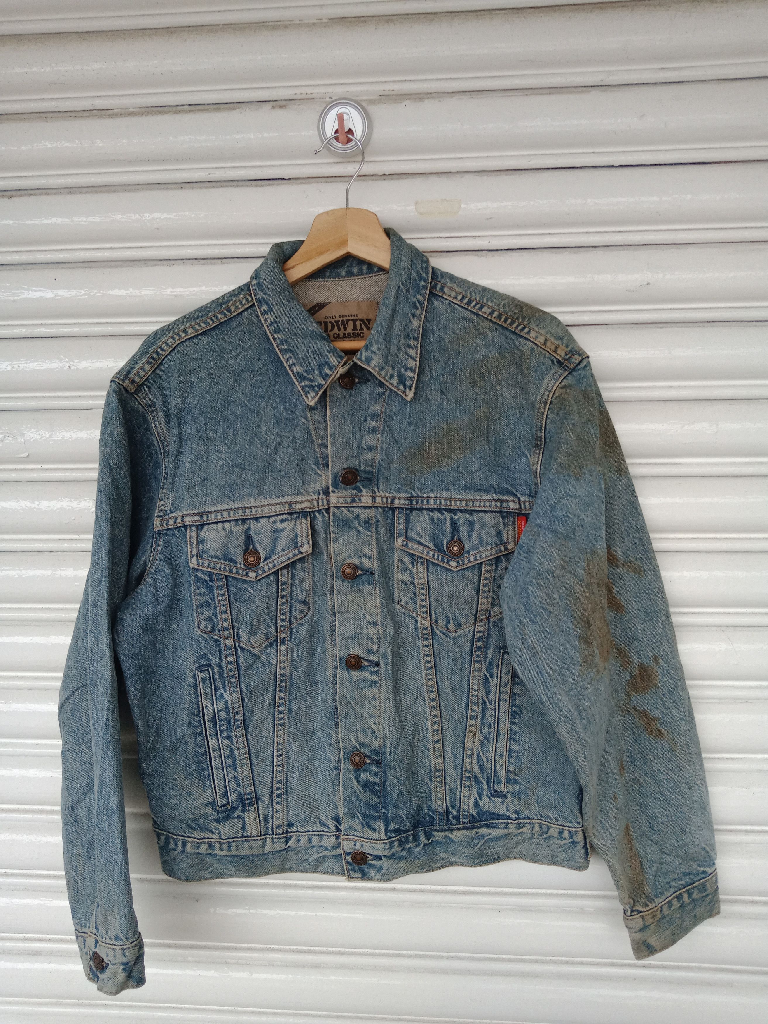 Edwin 90's Vintage Edwin A-01J Trucker Denim Size US M / EU 48-50 / 2 - 1 Thumbnail