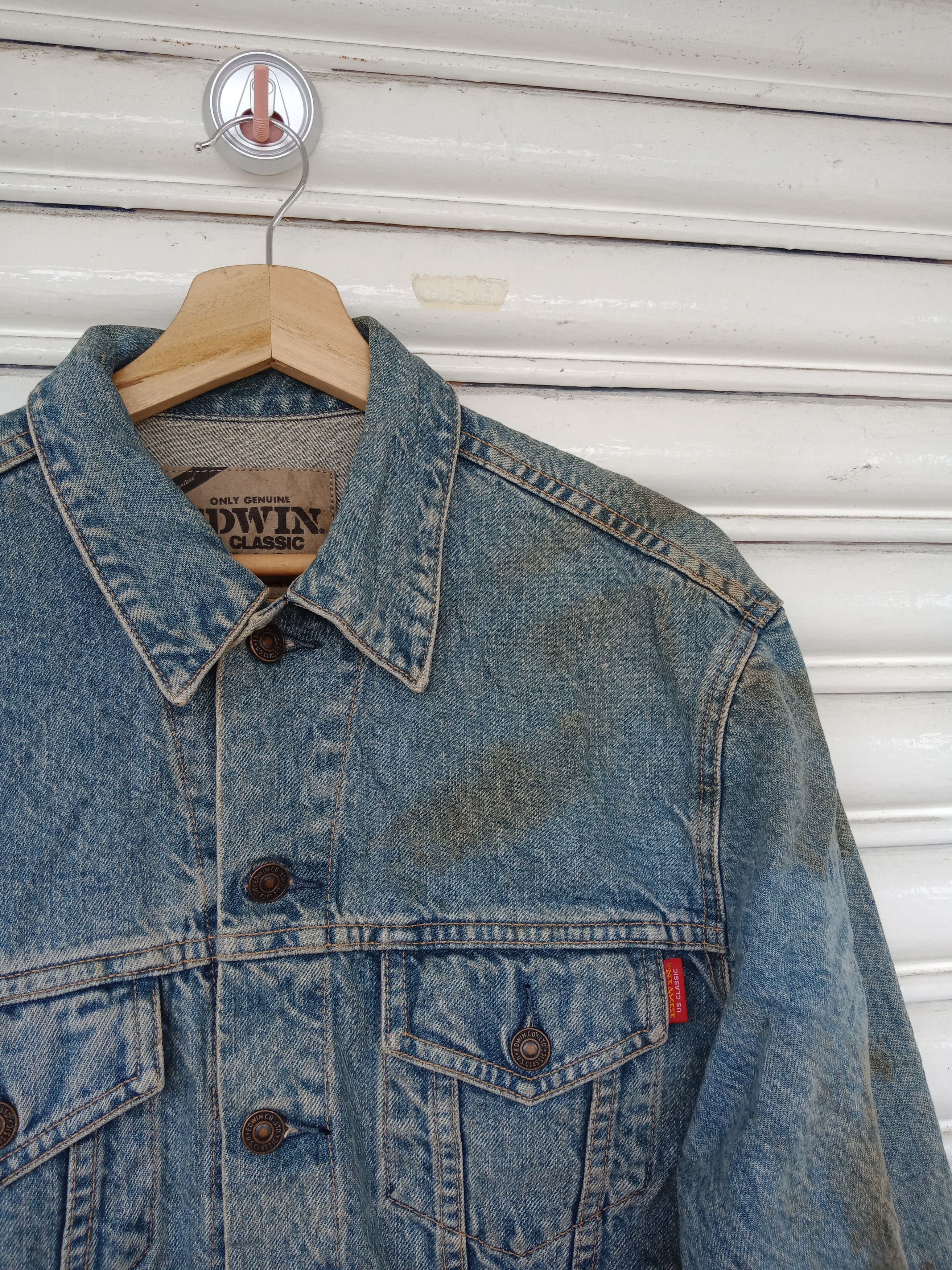 Edwin 90's Vintage Edwin A-01J Trucker Denim Size US M / EU 48-50 / 2 - 7 Thumbnail