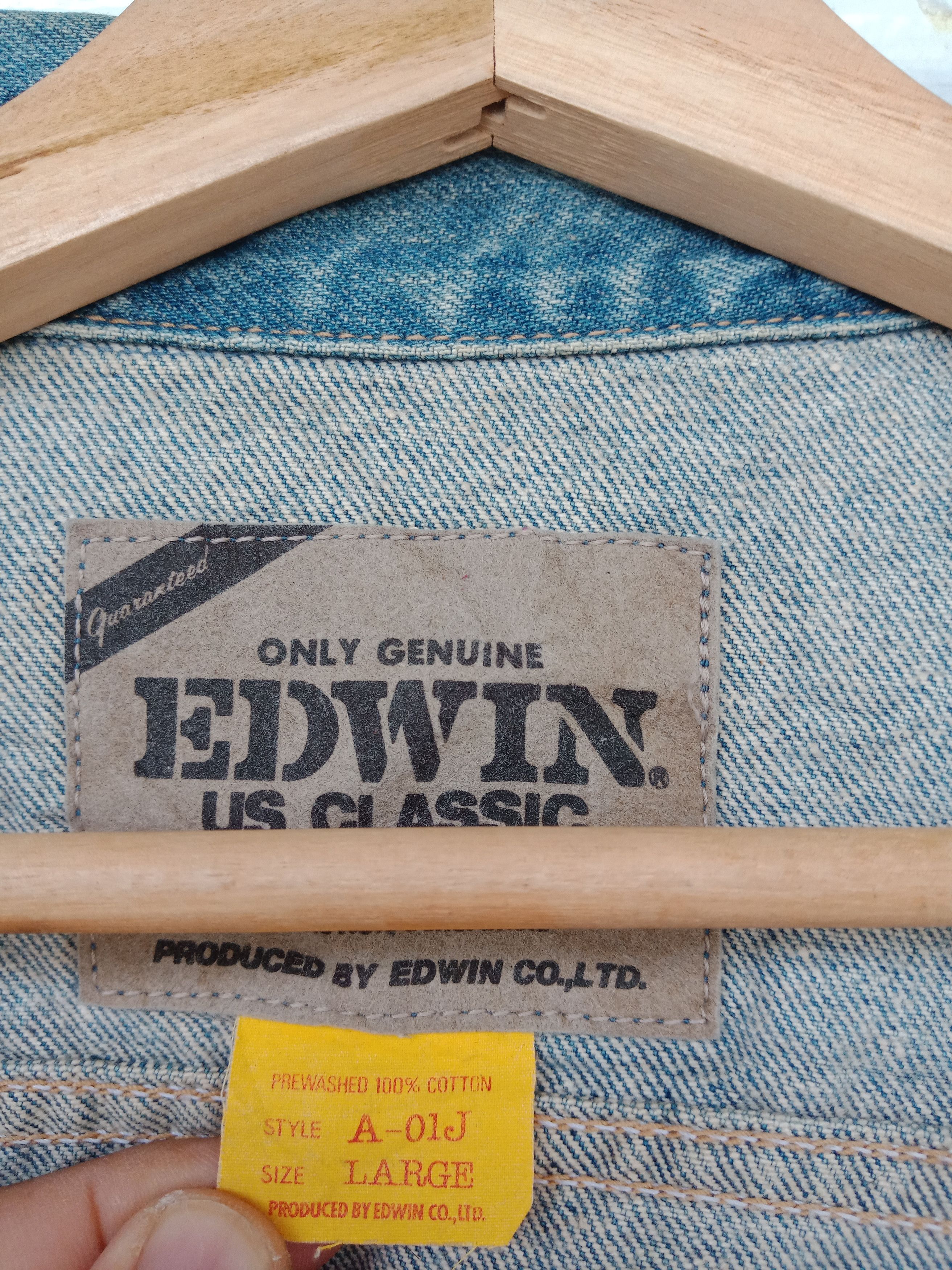 Edwin 90's Vintage Edwin A-01J Trucker Denim Size US M / EU 48-50 / 2 - 9 Thumbnail