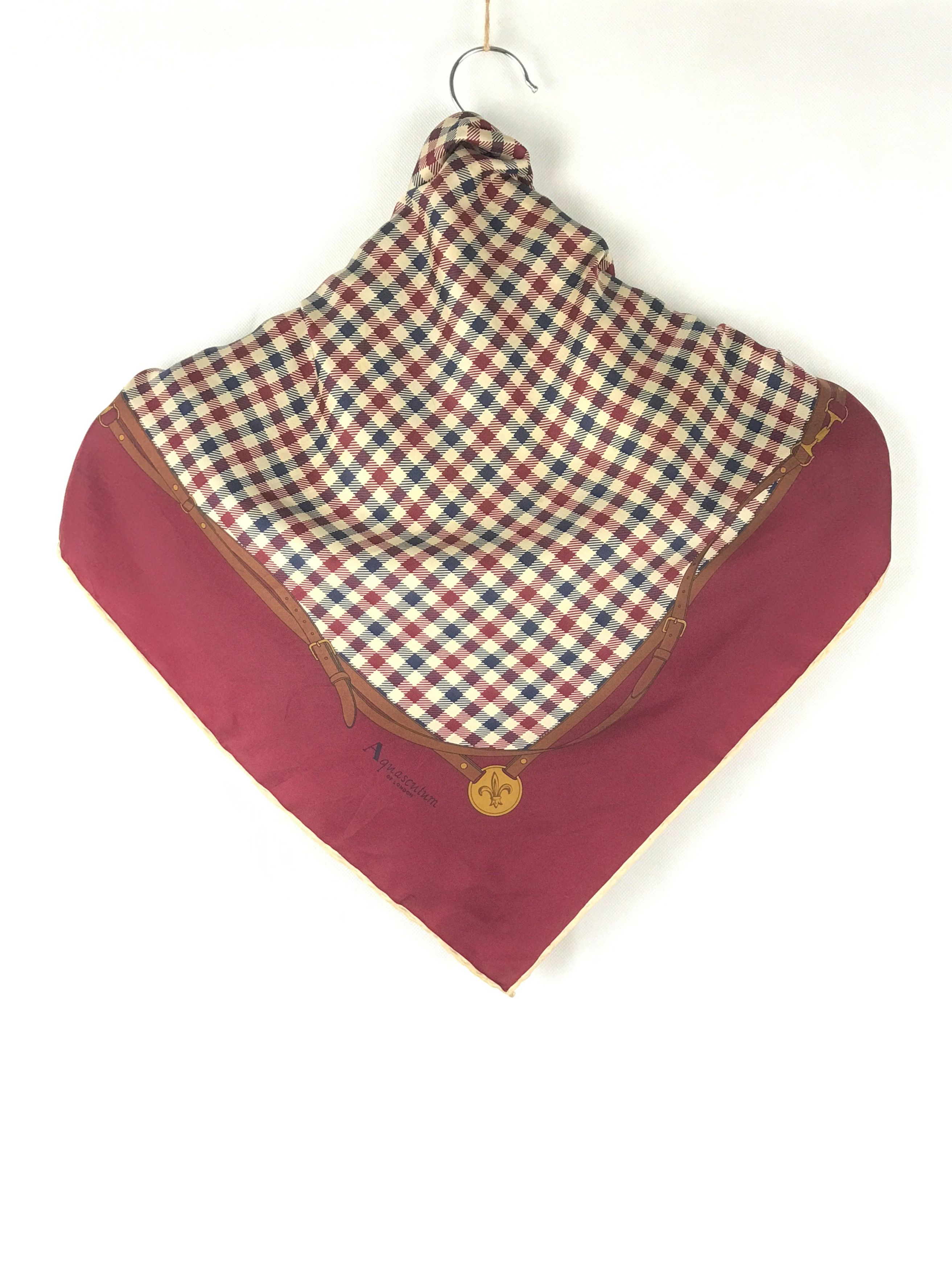 AQ903 Vintage Aquascutum London Silk Scarf