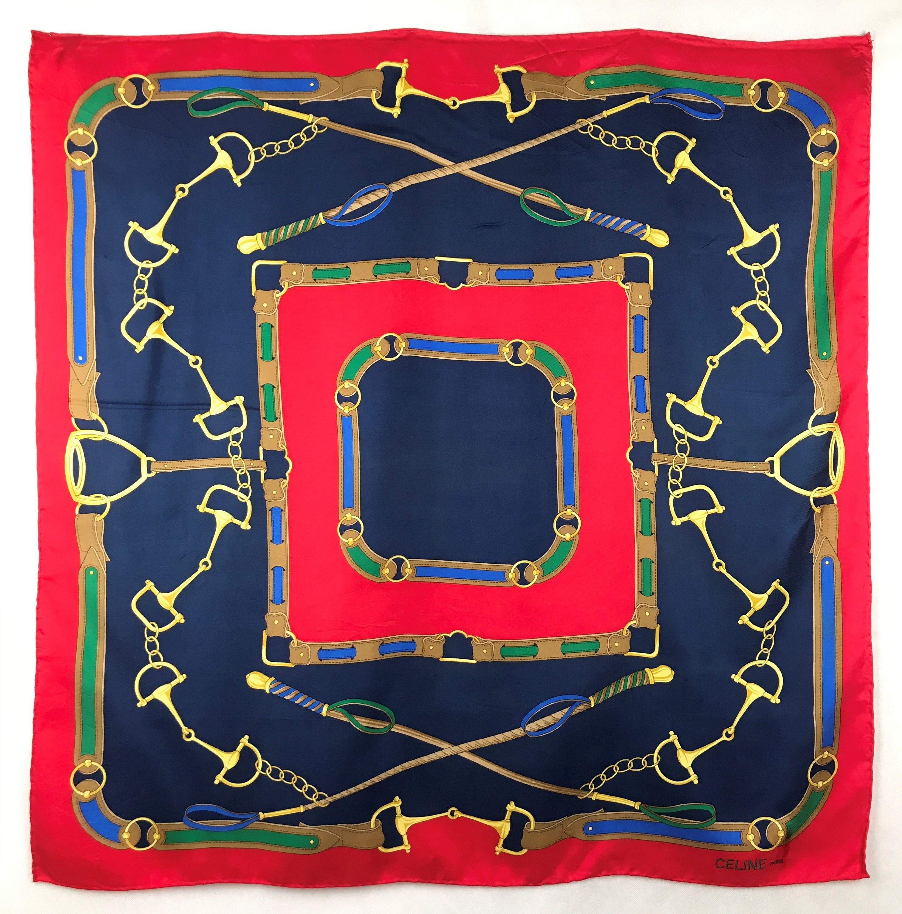 CL908 Vintage Celine Silk Scarf