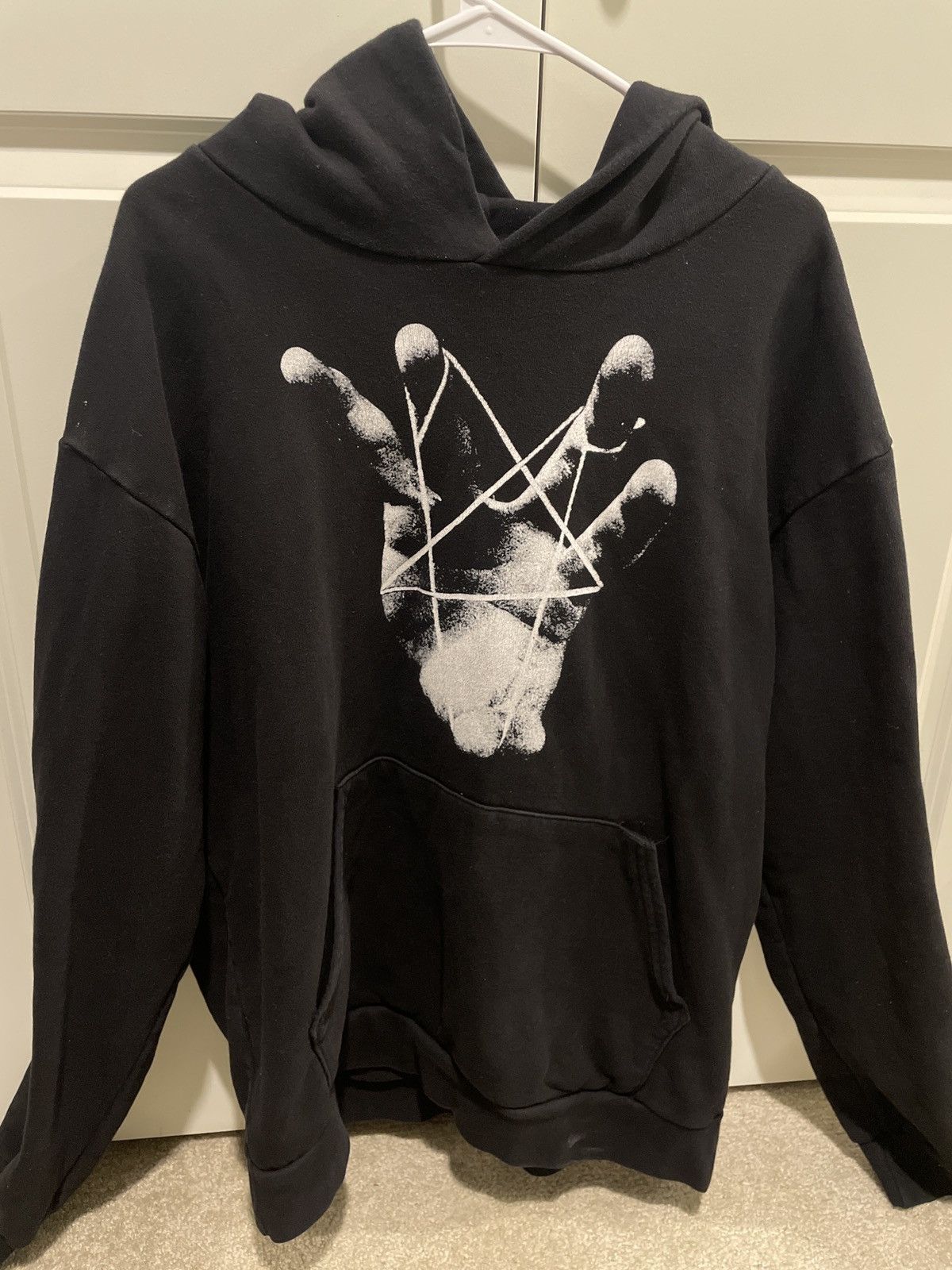 Image of Playboi Carti Whole Lotta Red Inverted Cross Hoodie in Black, Men's (Size XL)