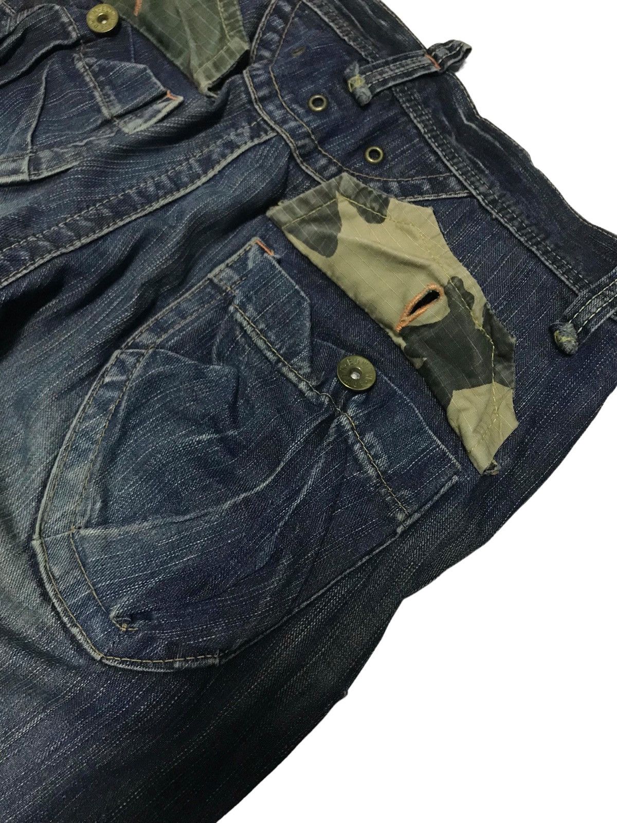 Hysteric Glamour × If Six Was Nine Extra Flared⚡Edwin 3D Front Pocket Distressed Denim Pants Size US 32 / EU 48 - 14 Thumbnail