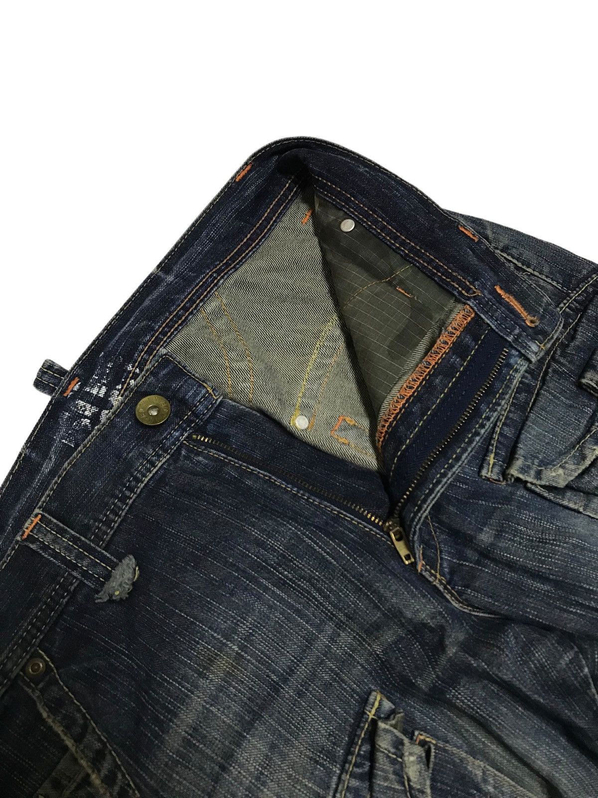 Hysteric Glamour × If Six Was Nine Extra Flared⚡Edwin 3D Front Pocket Distressed Denim Pants Size US 32 / EU 48 - 17 Thumbnail