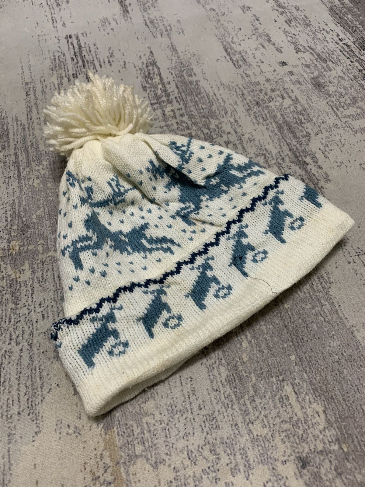 Japanese Brand Vintage Style Deer Motif Christmas Beanie Hat Size ONE SIZE - 6 Thumbnail