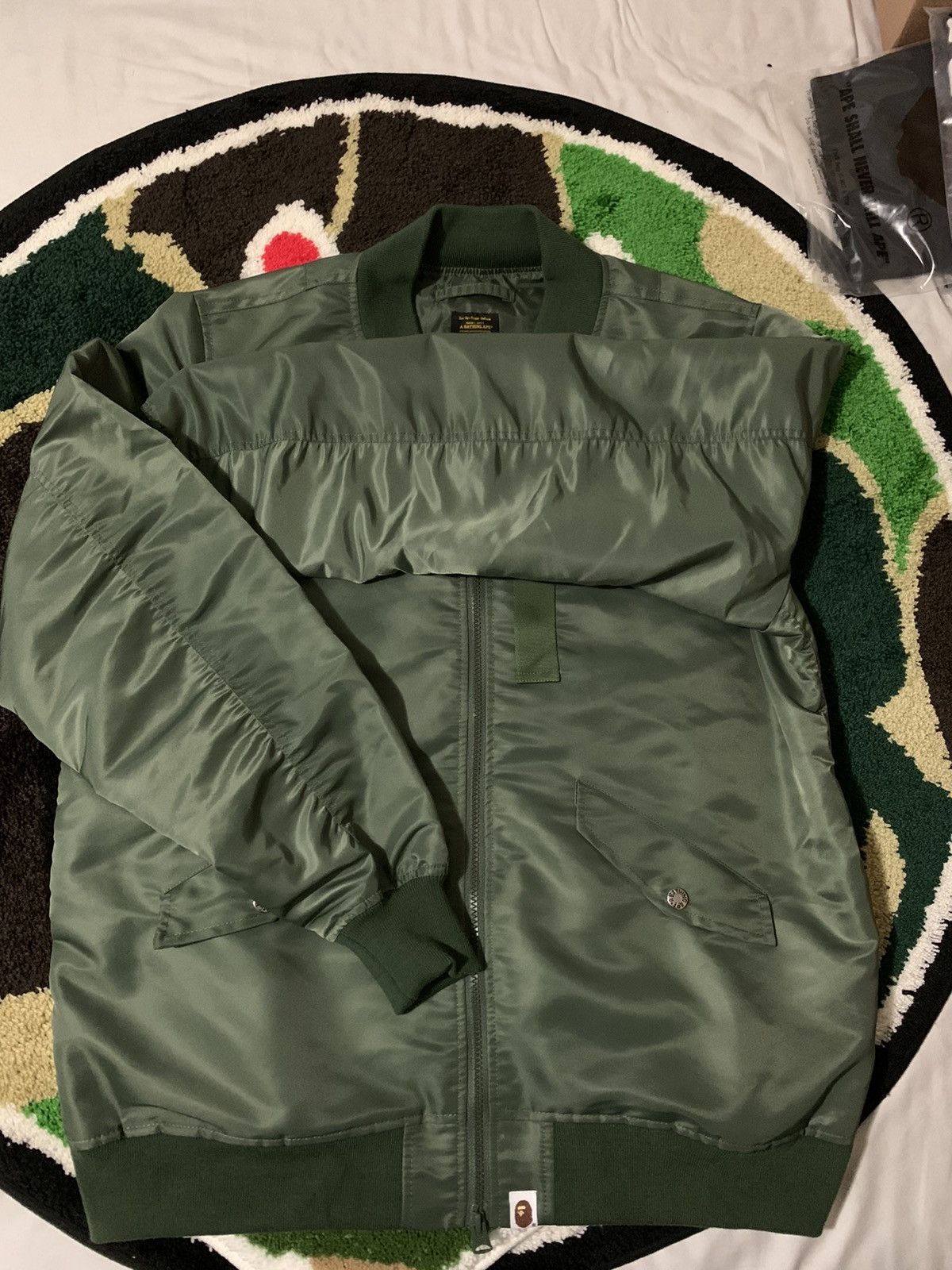 Bape Bape Bomber Jacket. Olive. New Year 2021 Small | Grailed
