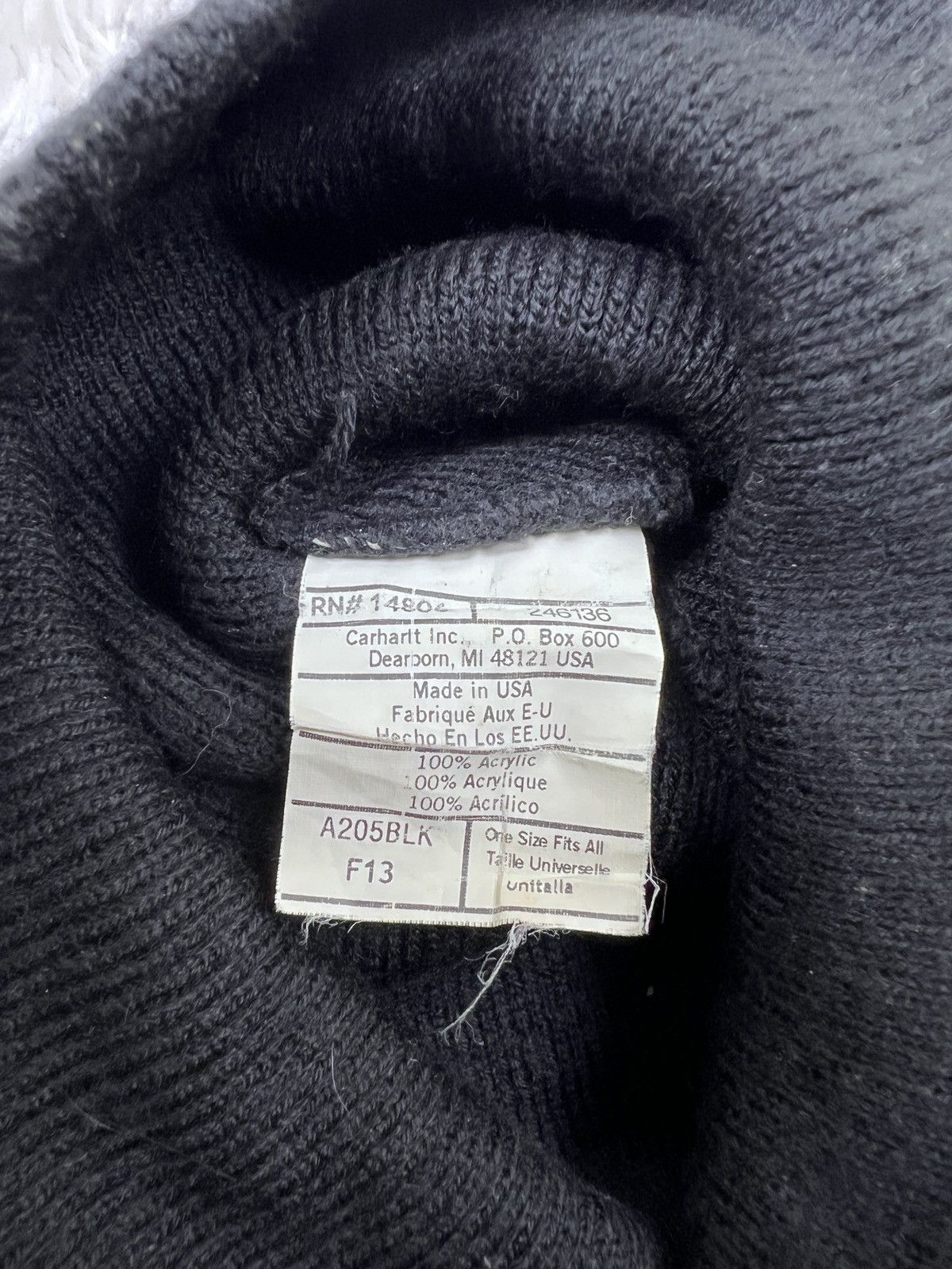 Carhartt Vintage Carhatt Black Beanie Hat Streetwear Workwear Size ONE SIZE - 5 Thumbnail