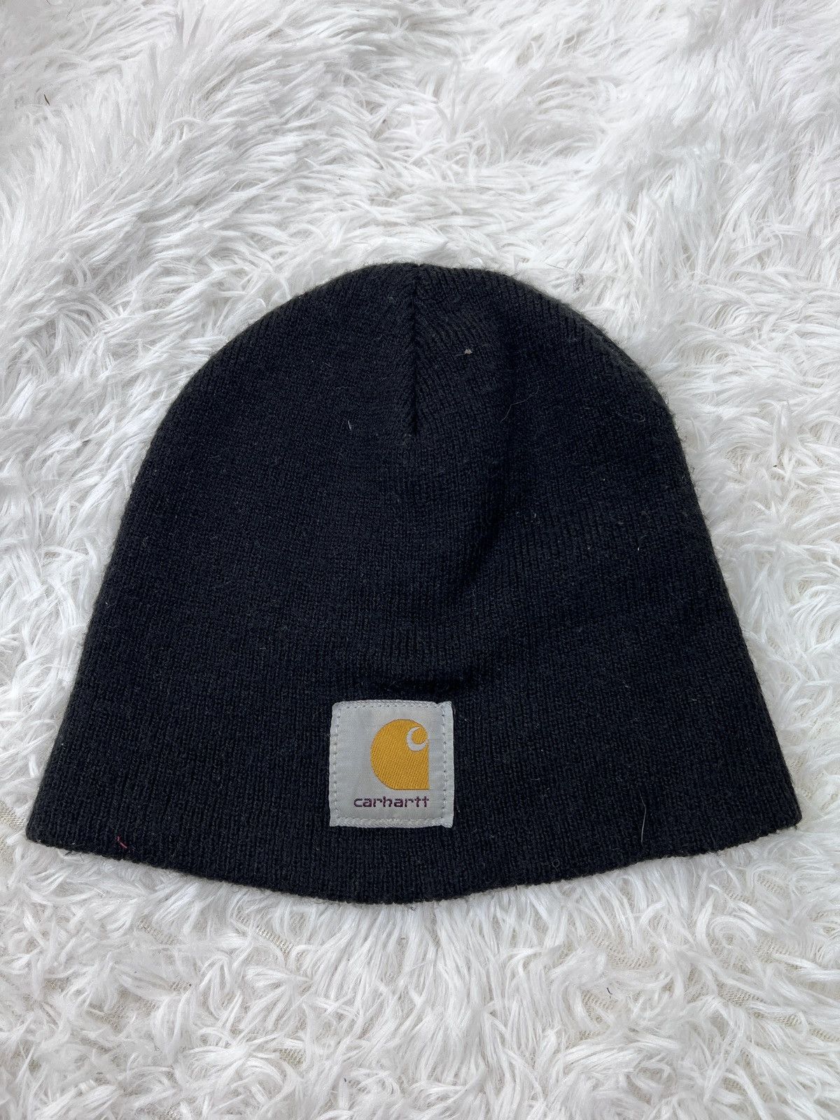 Carhartt Vintage Carhatt Black Beanie Hat Streetwear Workwear Size ONE SIZE - 4 Thumbnail