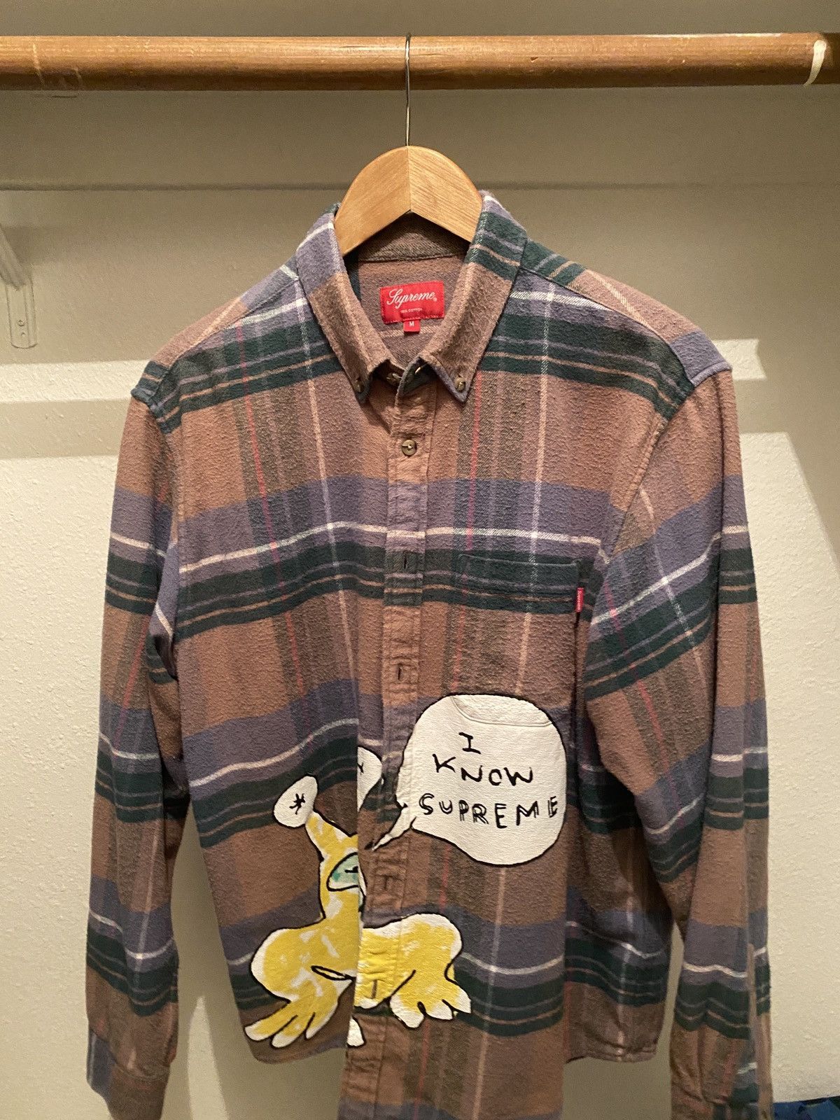 Pre-owned Supreme Daniel Johnston Frog Plaid Flannel Size Medium