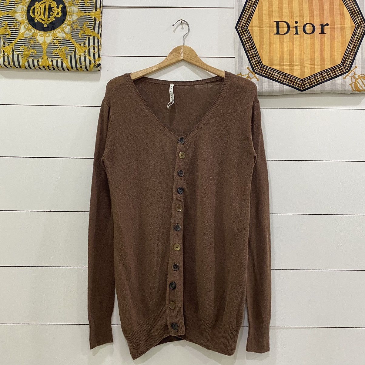 image of Beauty Beast x Issey Miyake Sunaokuwahara By Issey Miyake Cardigan On Kapital Style in Brown (Size 