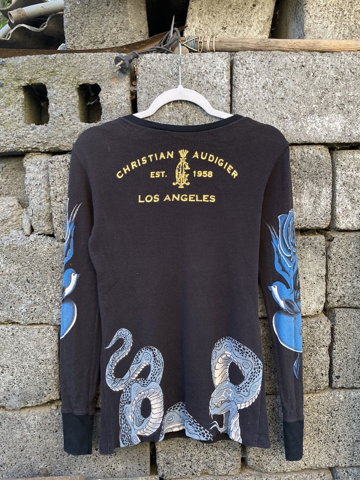 Christian Audigier × Ed Hardy × Vintage Christian Audigier snake skulls rhinestones long sleeve Size US M / EU 48-50 / 2 - 2 Thumbnail