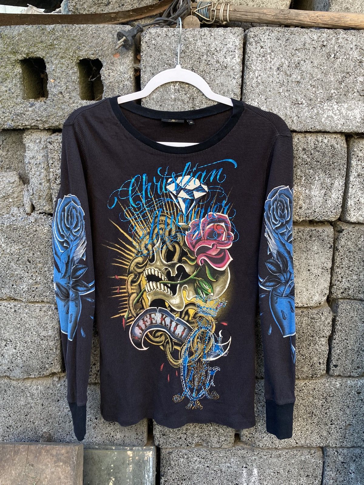 Christian Audigier × Ed Hardy × Vintage Christian Audigier snake skulls rhinestones long sleeve Size US M / EU 48-50 / 2 - 1 Thumbnail